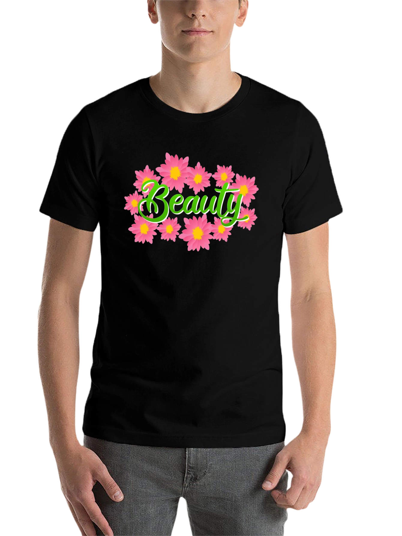 Black Beauty Floral Graphic T-Shirt - Stylish Comfort view 7
