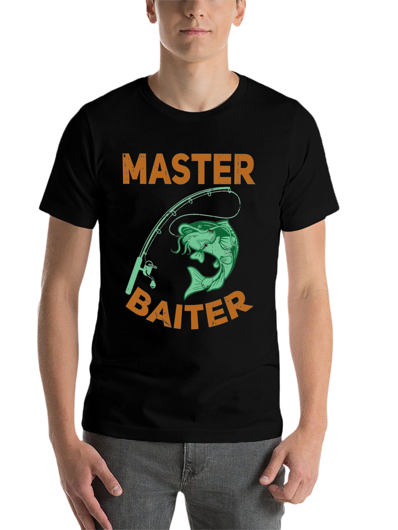 Black Master Baiter Fishing T-Shirt - Novelty Humor Tee view 7