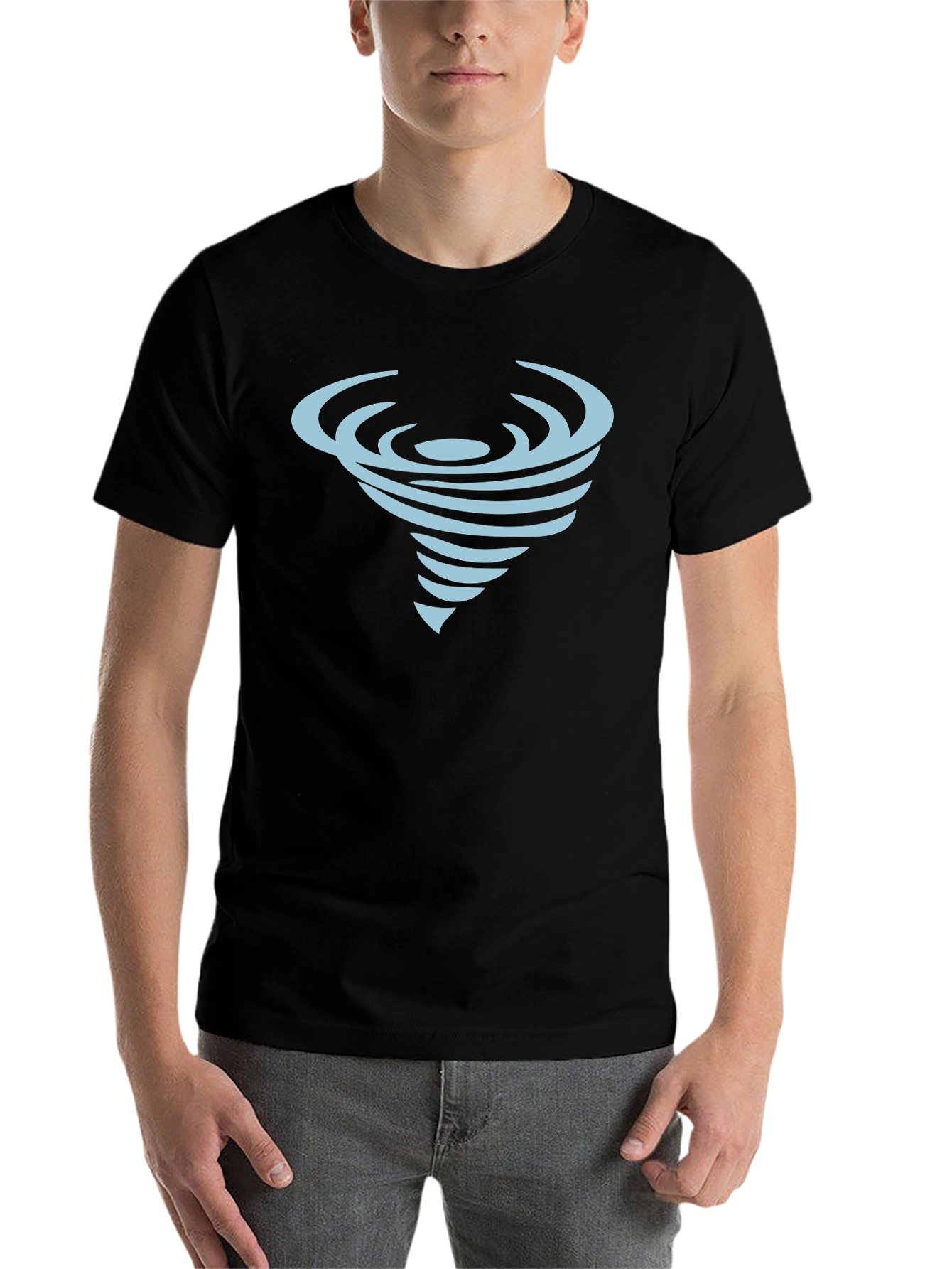Black Tornado Graphic Black Tee - Unique Design view 7