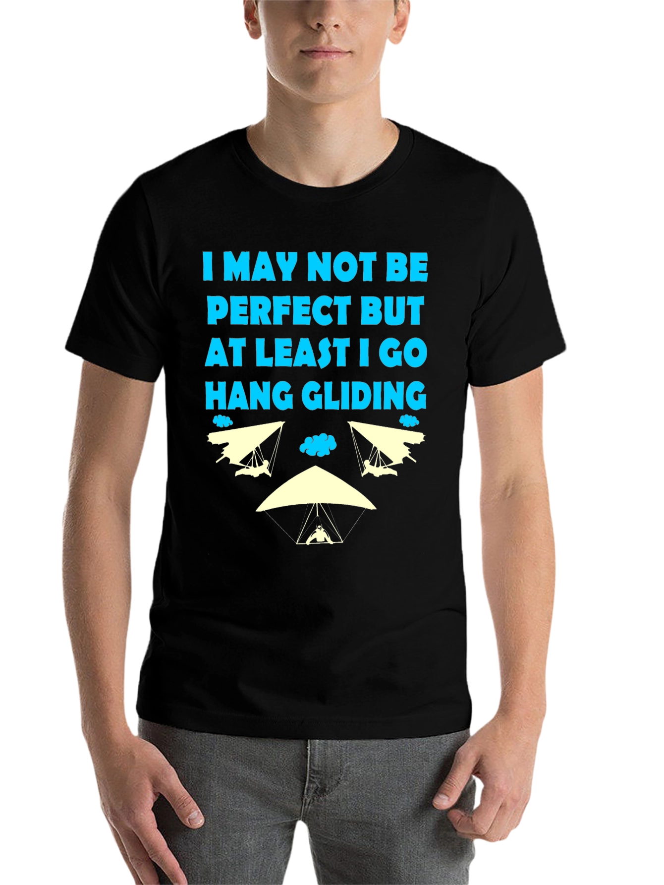Black Hang Gliding T-Shirt: Imperfectly Awesome! view 7