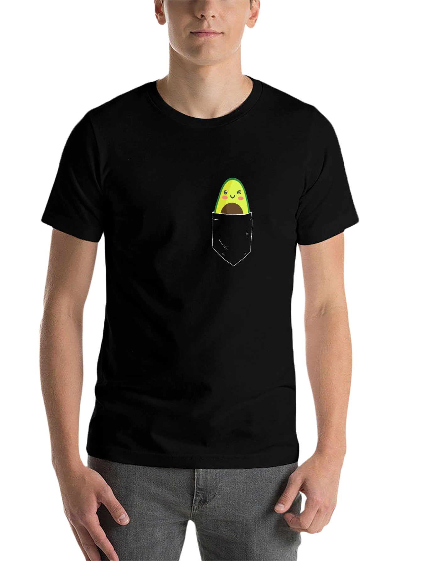 Black Avocado Pocket Tee - Cute & Fun Graphic T-Shirt view 7