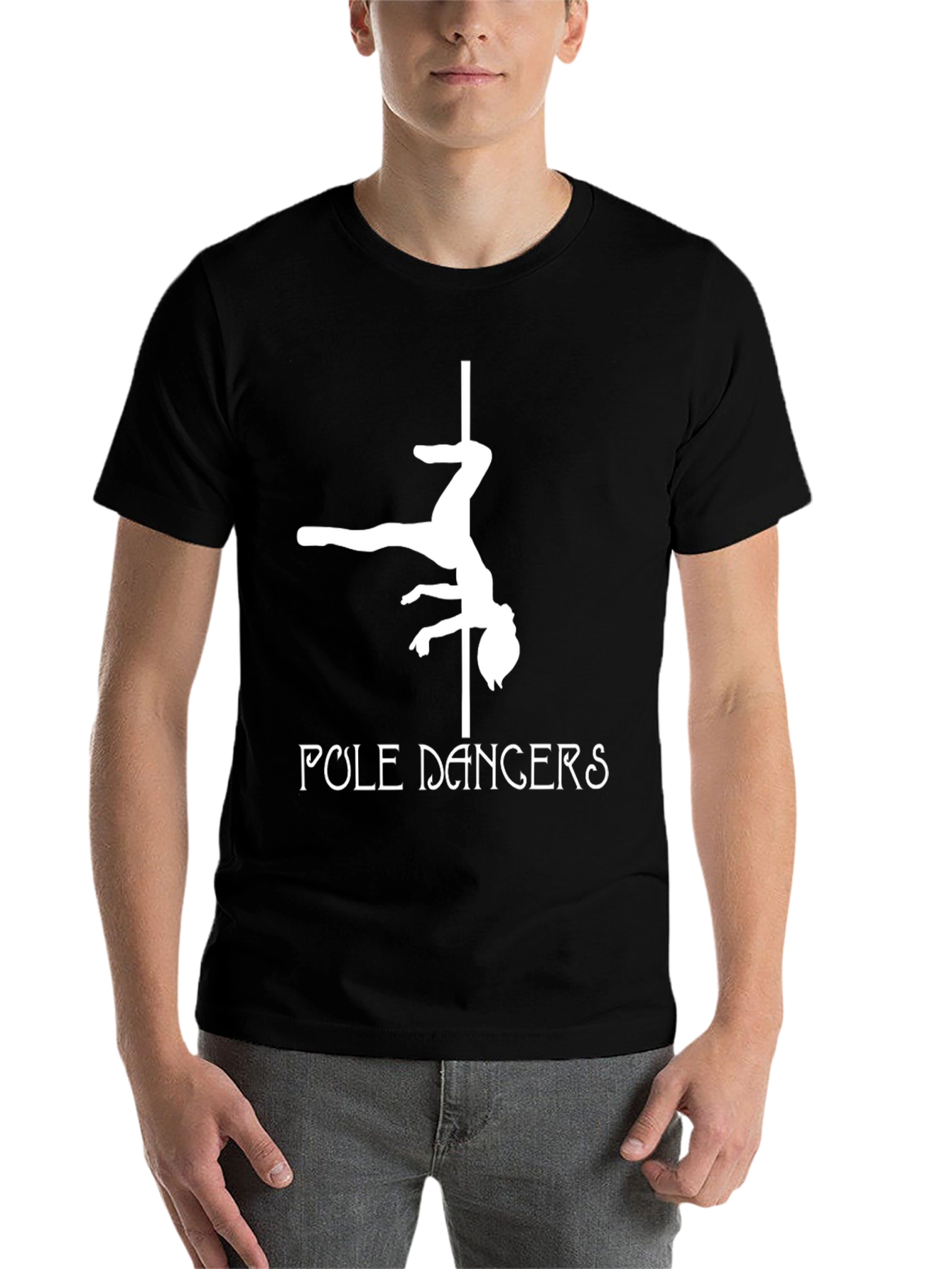 Black Pole Dancers Graphic Tee - Black Cotton T-Shirt view 7
