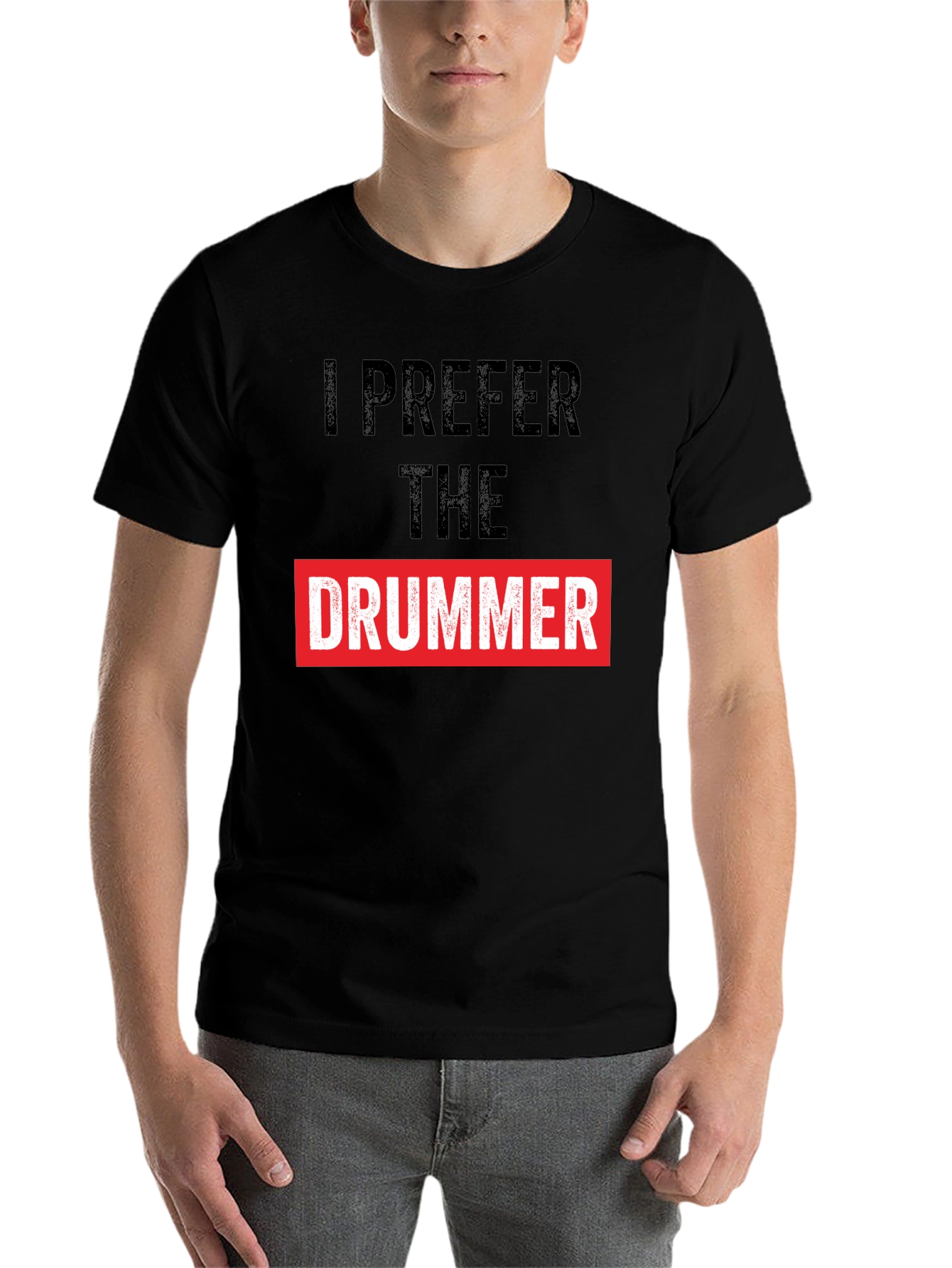Black I Prefer the Drummer Graphic Tee view 7