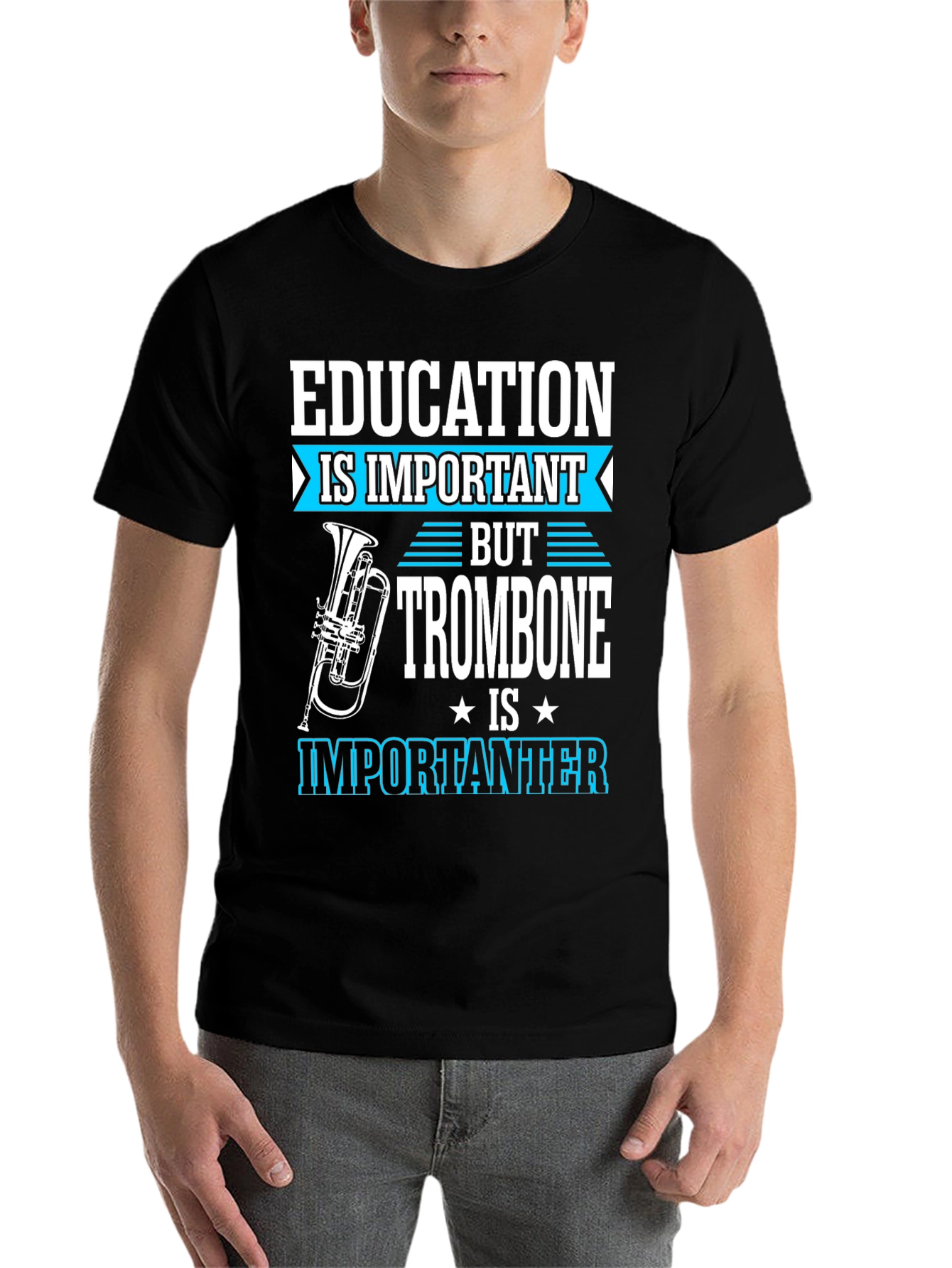 Black Education is Important But Trombone T-Shirt view 7