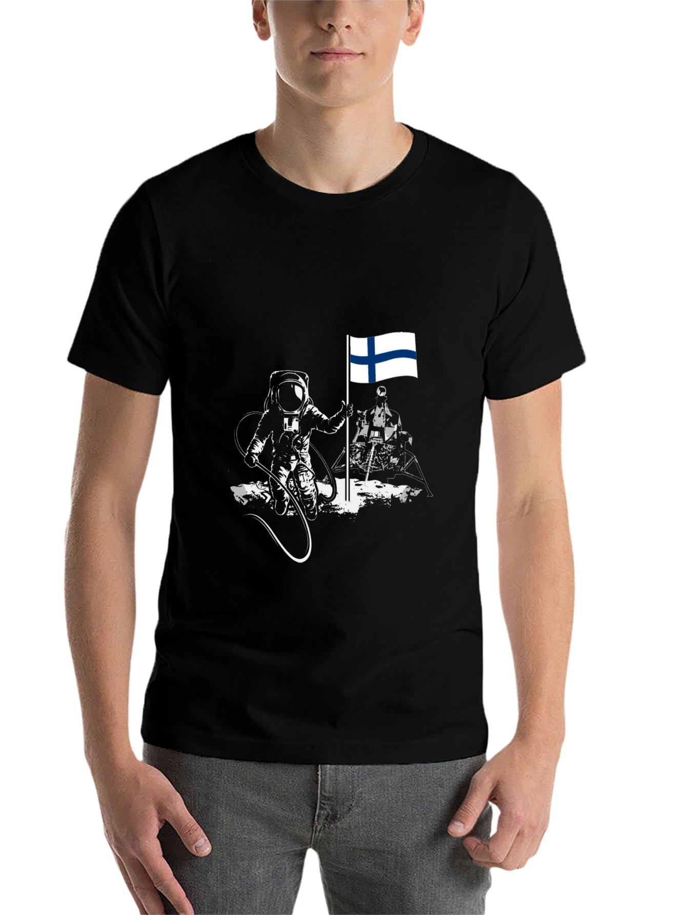 Astronaut Finland Flag Graphic T-Shirt - 7