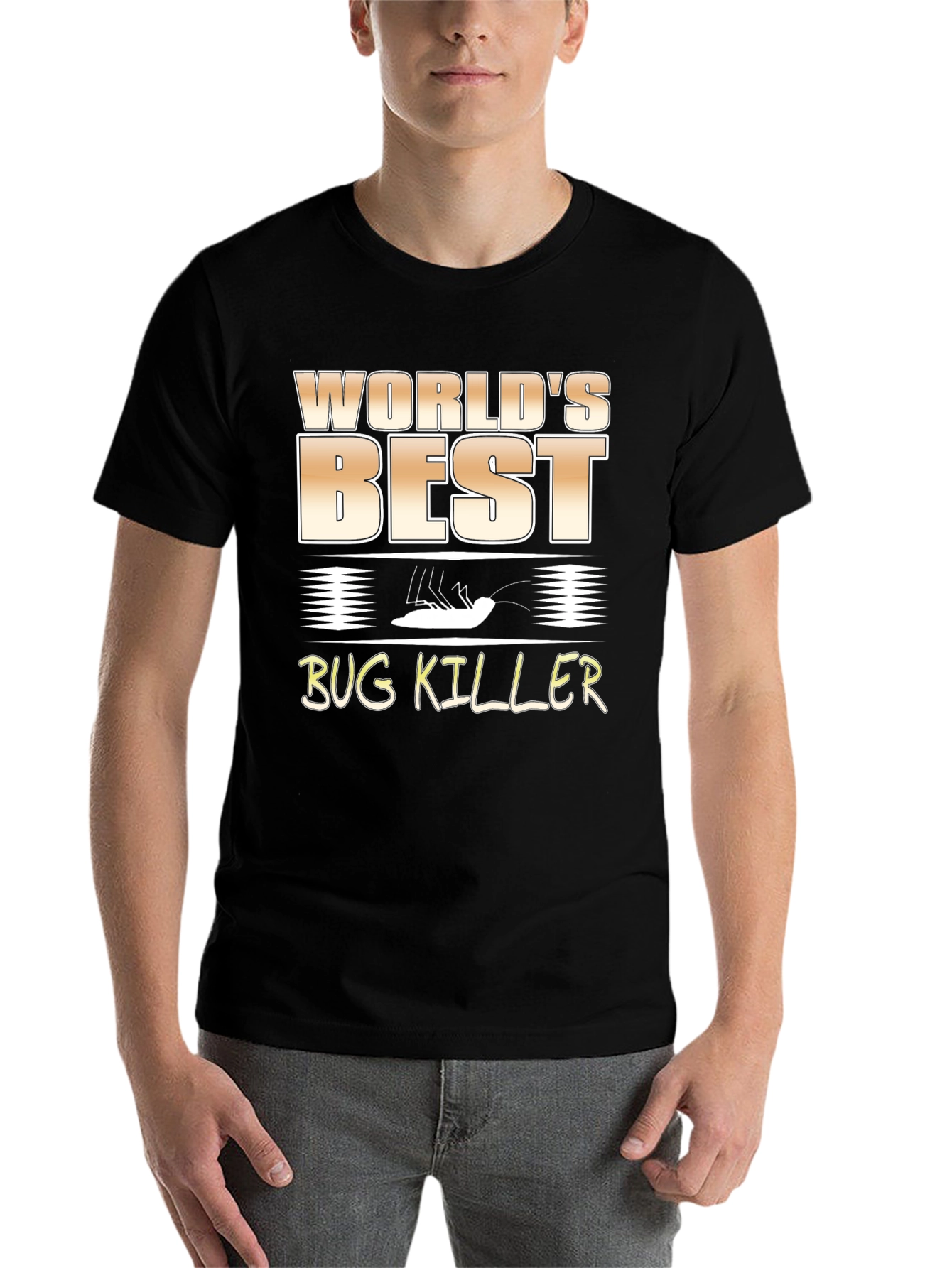 Black World's Best Bug Killer Graphic T-Shirt view 7