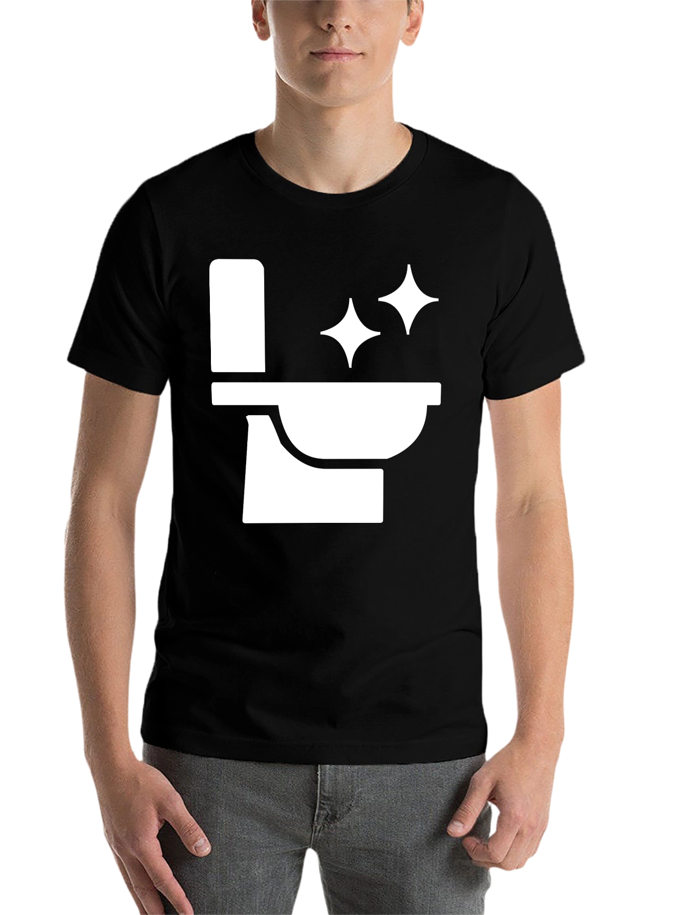 Black Clean Toilet T-Shirt - Humor Tee view 7