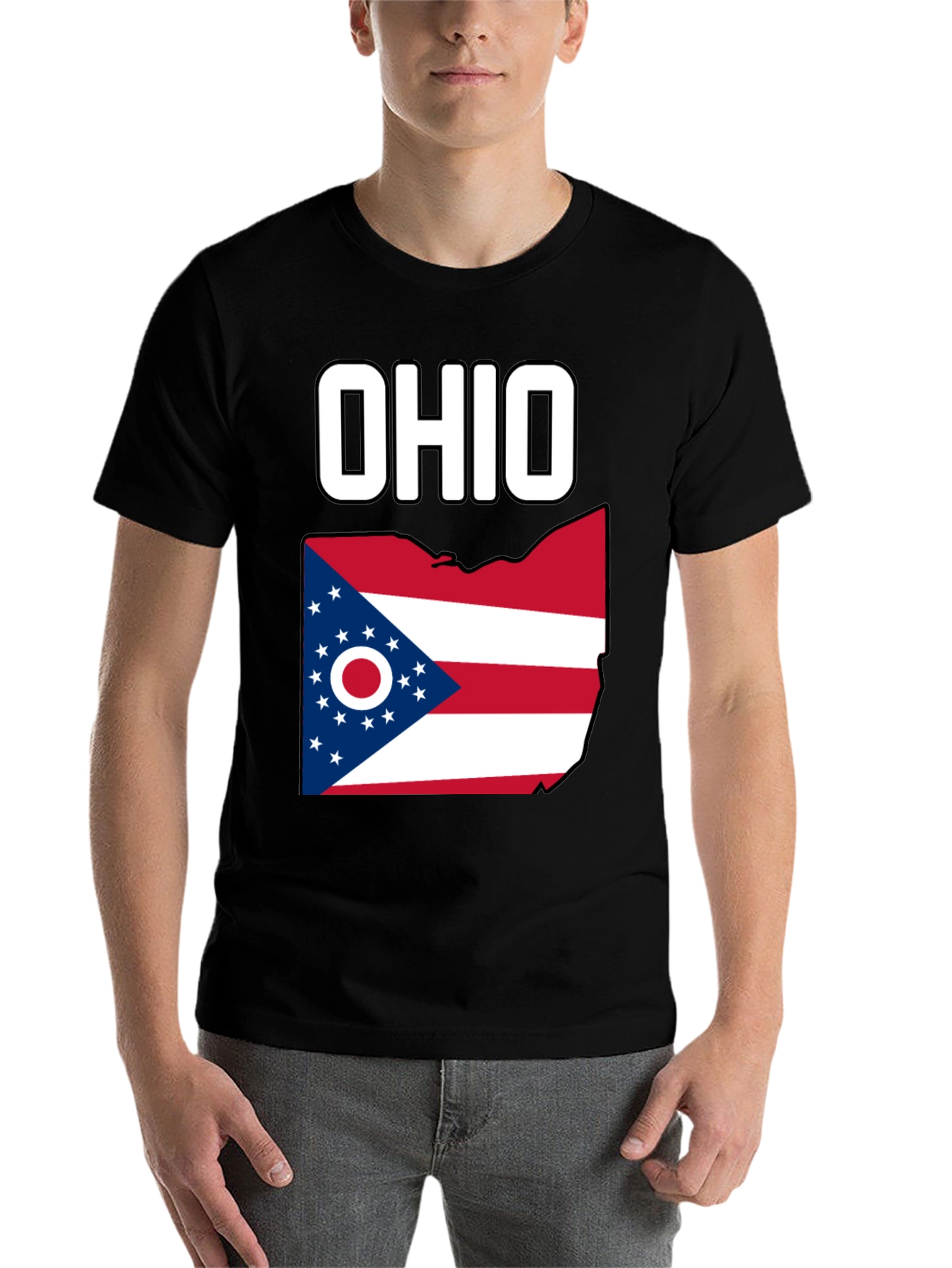 Black Ohio Flag Graphic T-Shirt view 7