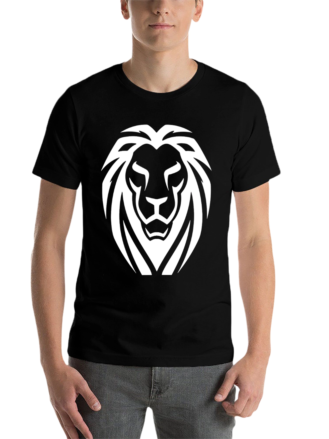 Black Black Lion Graphic Tee - Bold Statement Shirt view 7