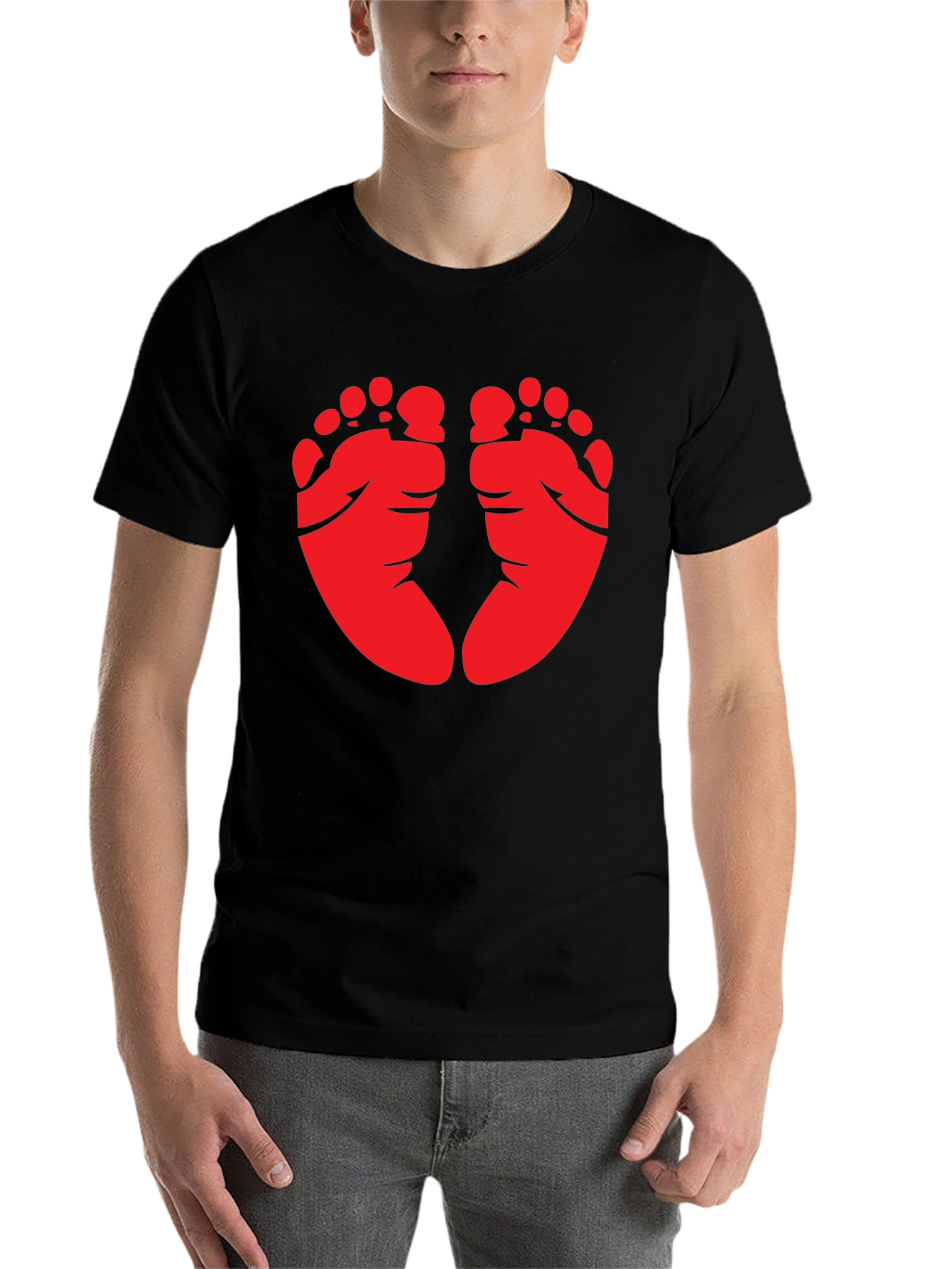 Baby Feet Graphic Tee - Black - 7