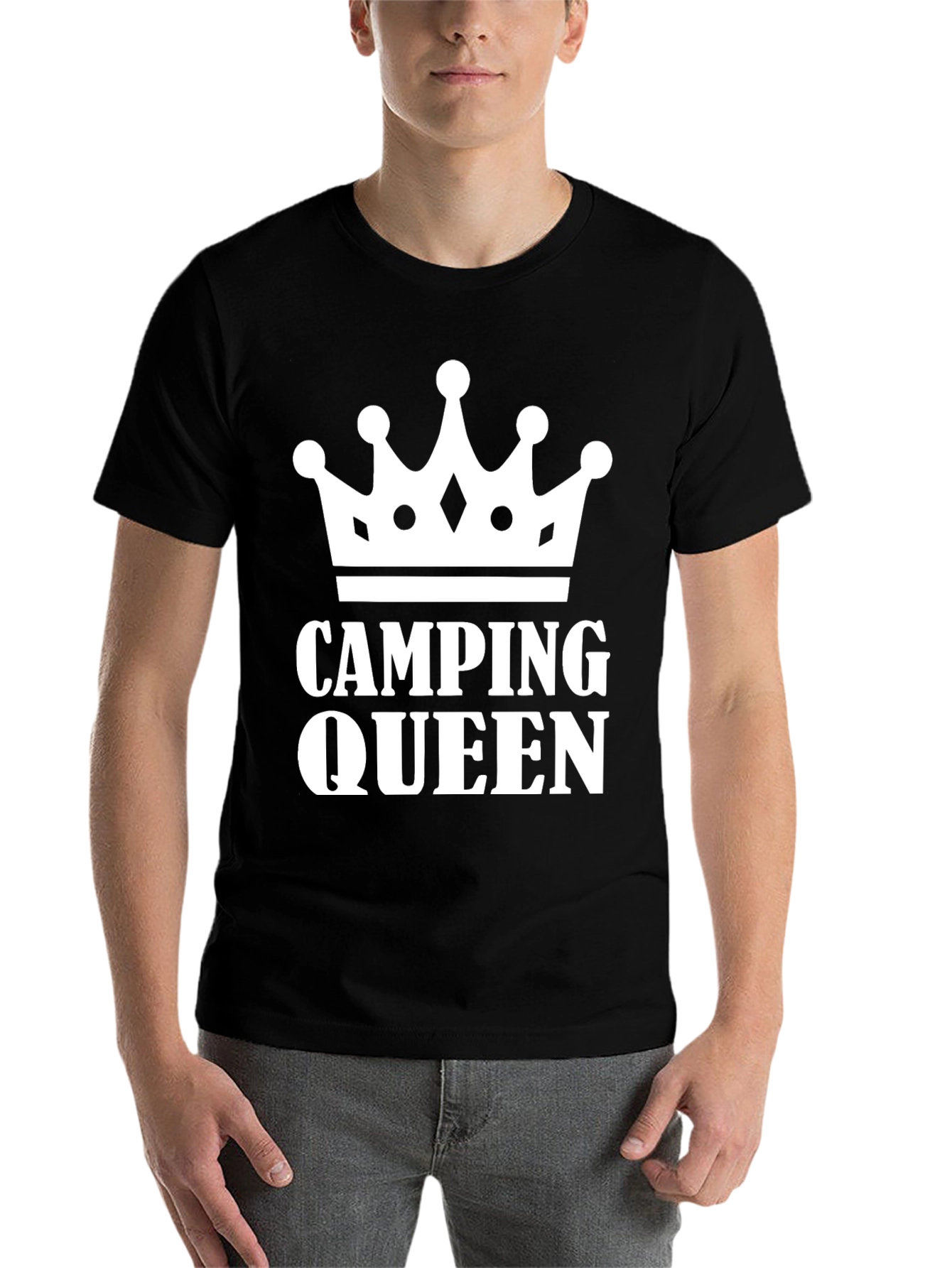 Black Camping Queen Black T-Shirt view 7
