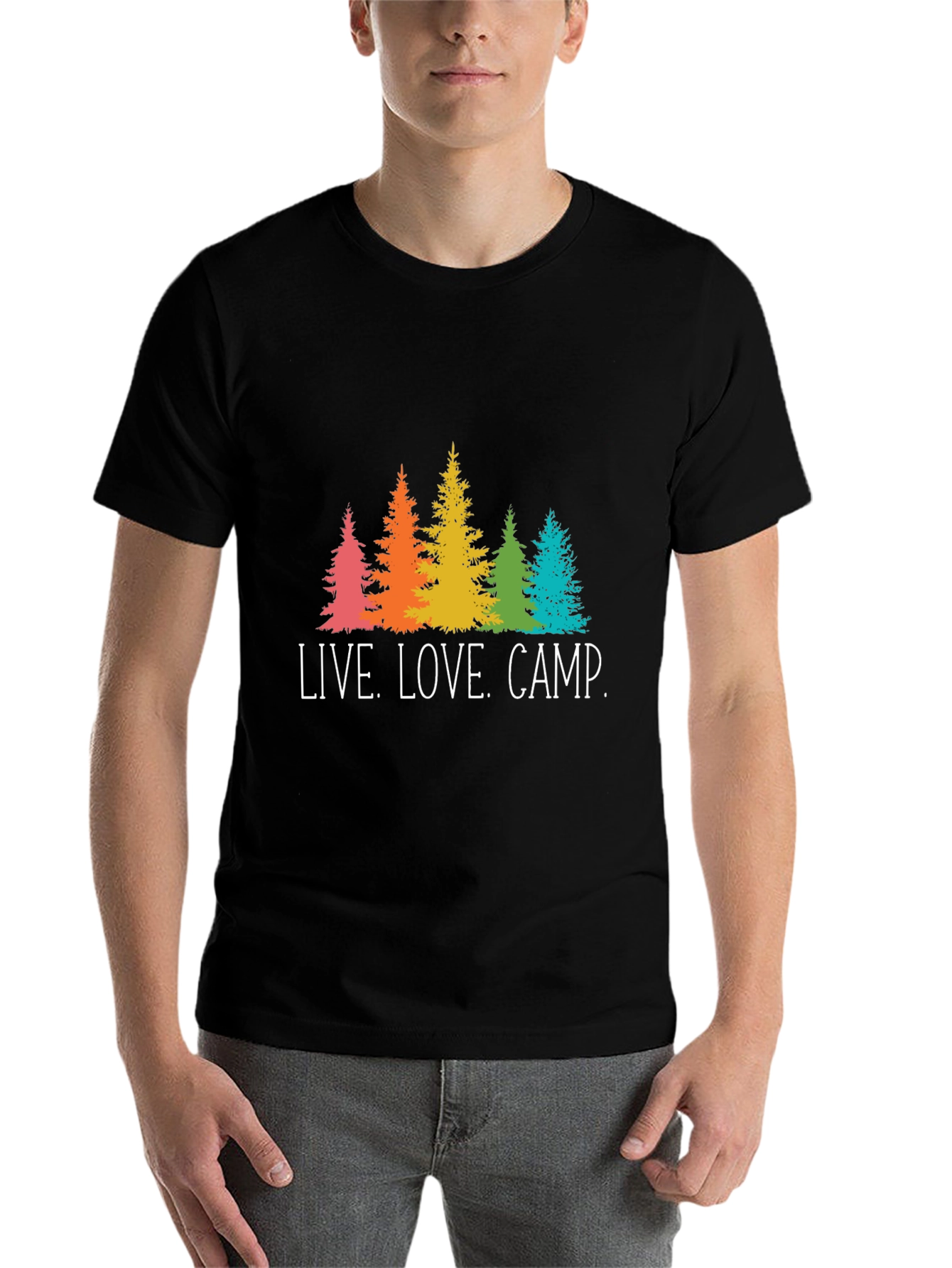 Black Live Love Camp Graphic Tee - Outdoors T-Shirt view 7