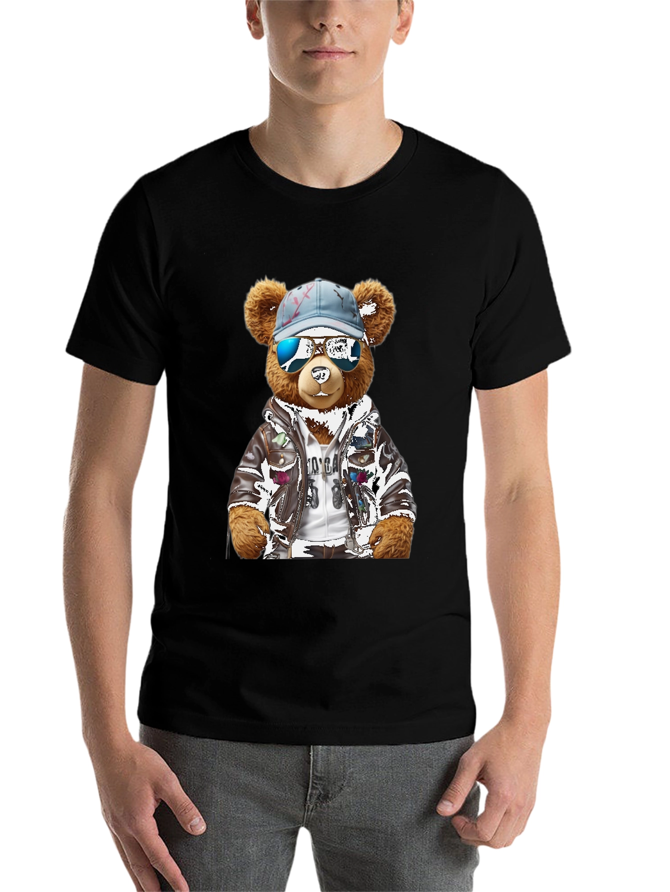 Black Cool Bear Graphic T-Shirt view 7