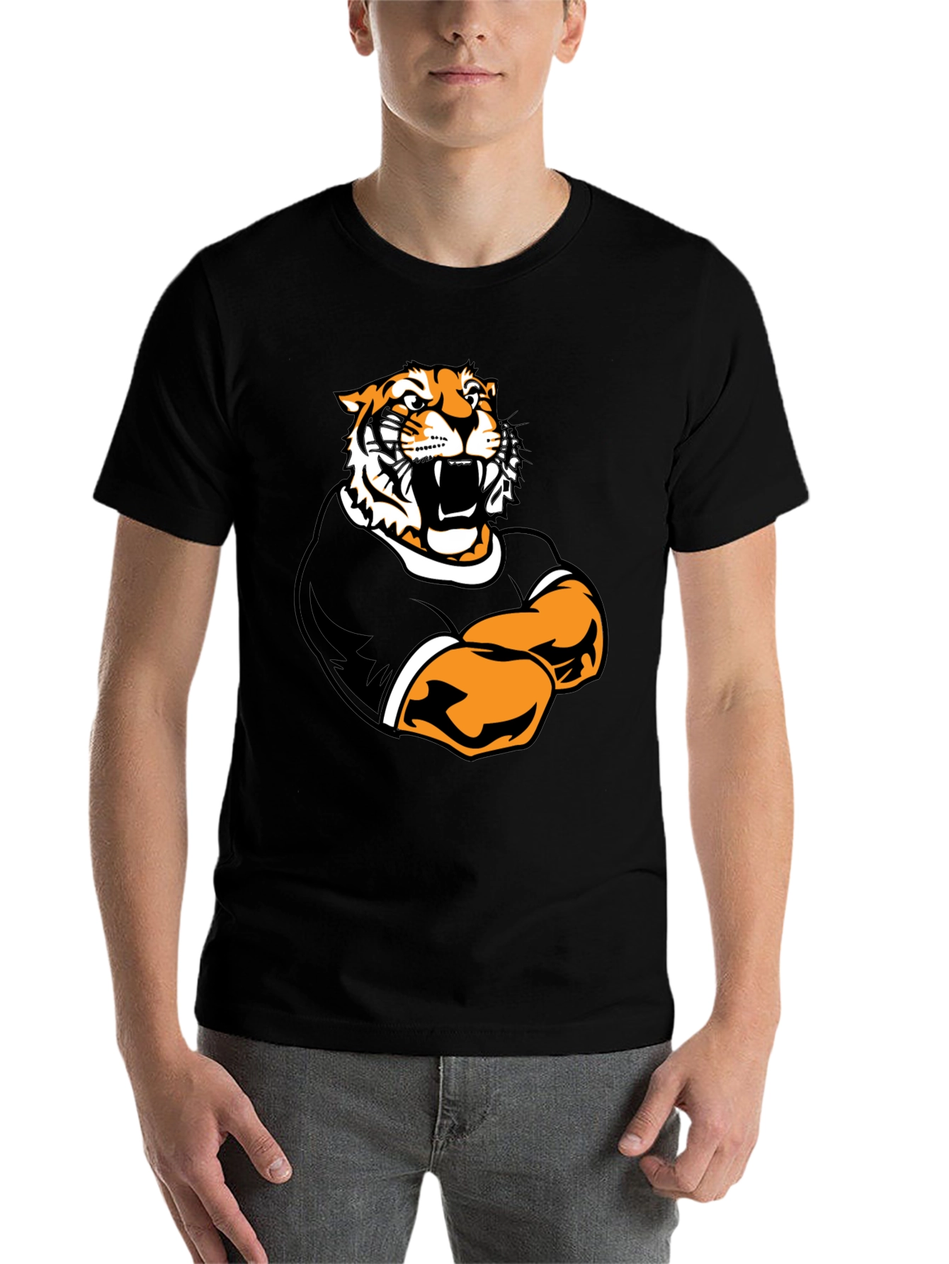 Black Tiger Graphic Black T-Shirt - Bold Animal Tee view 7
