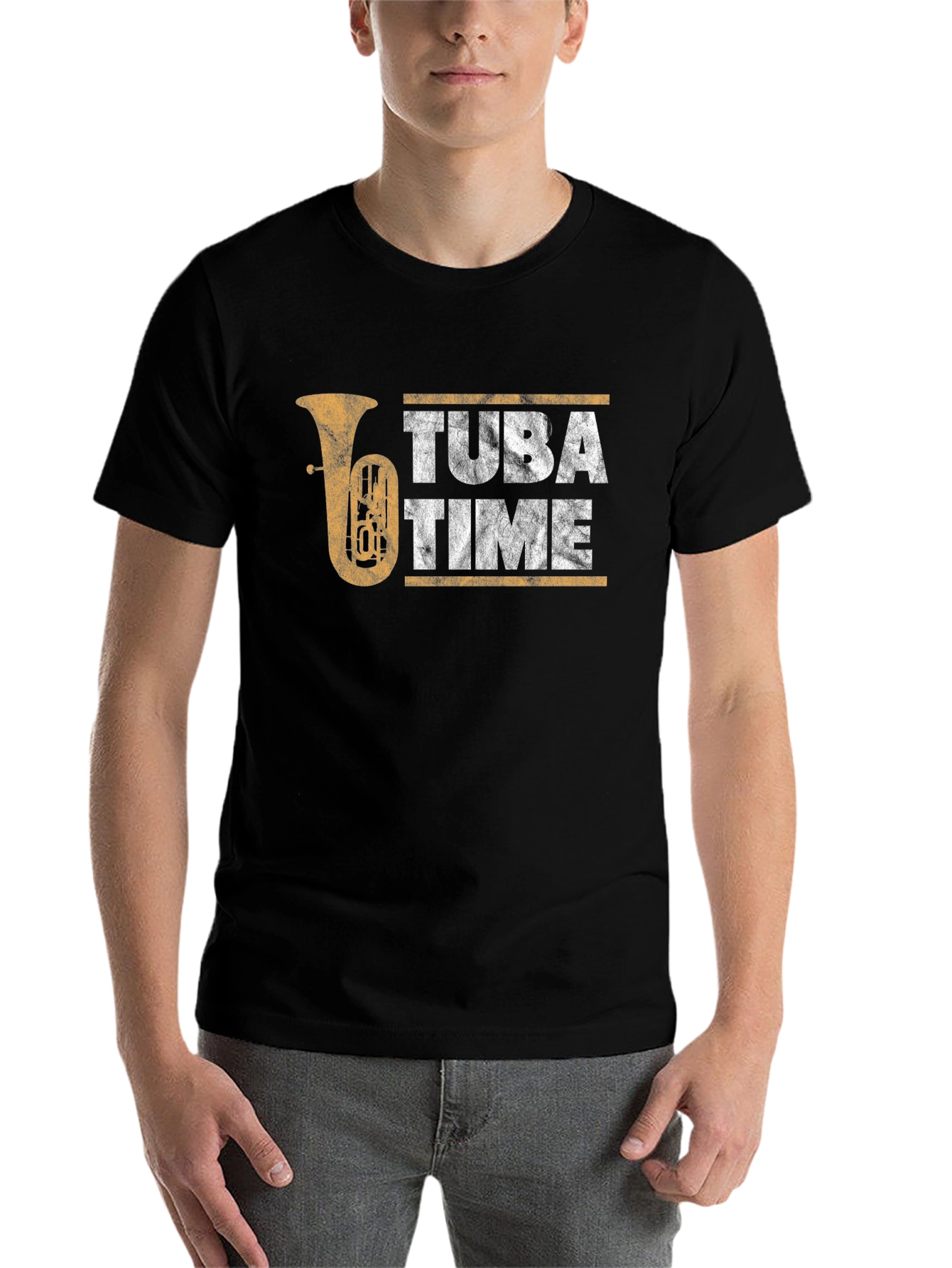 Black Tuba Time Graphic T-Shirt - Music Lover Tee view 7