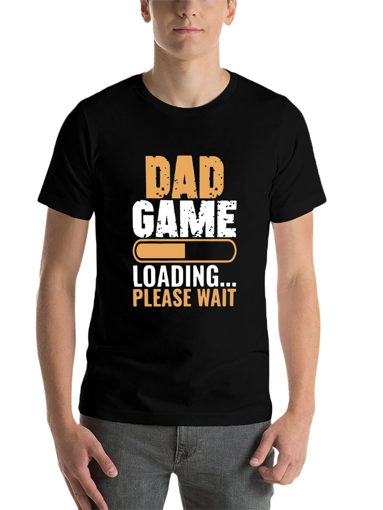 Black Dad Game Loading T-Shirt - Funny Father's Day Tee view 7