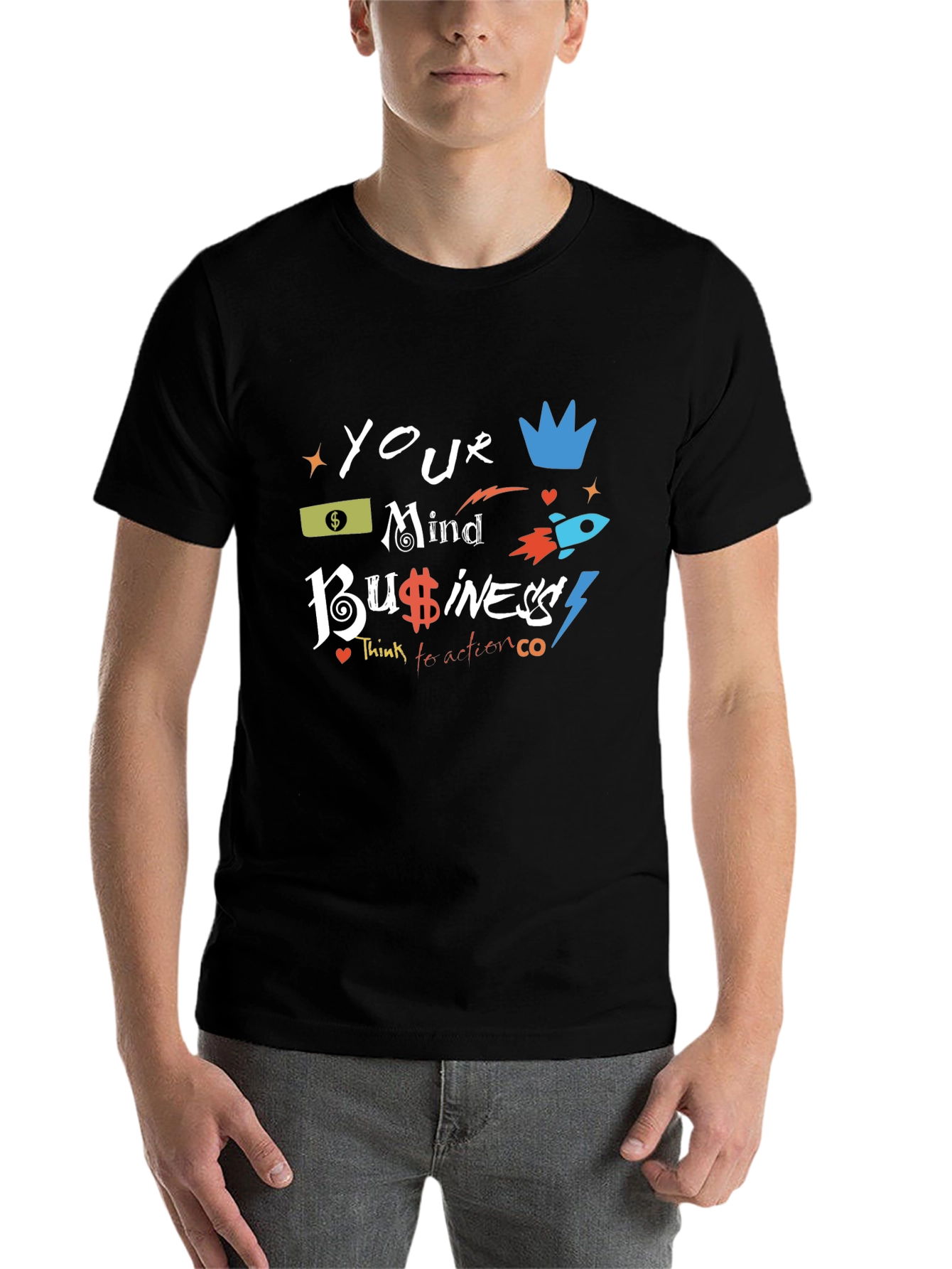 Black Your Mind Business Black Graphic Tee view 7