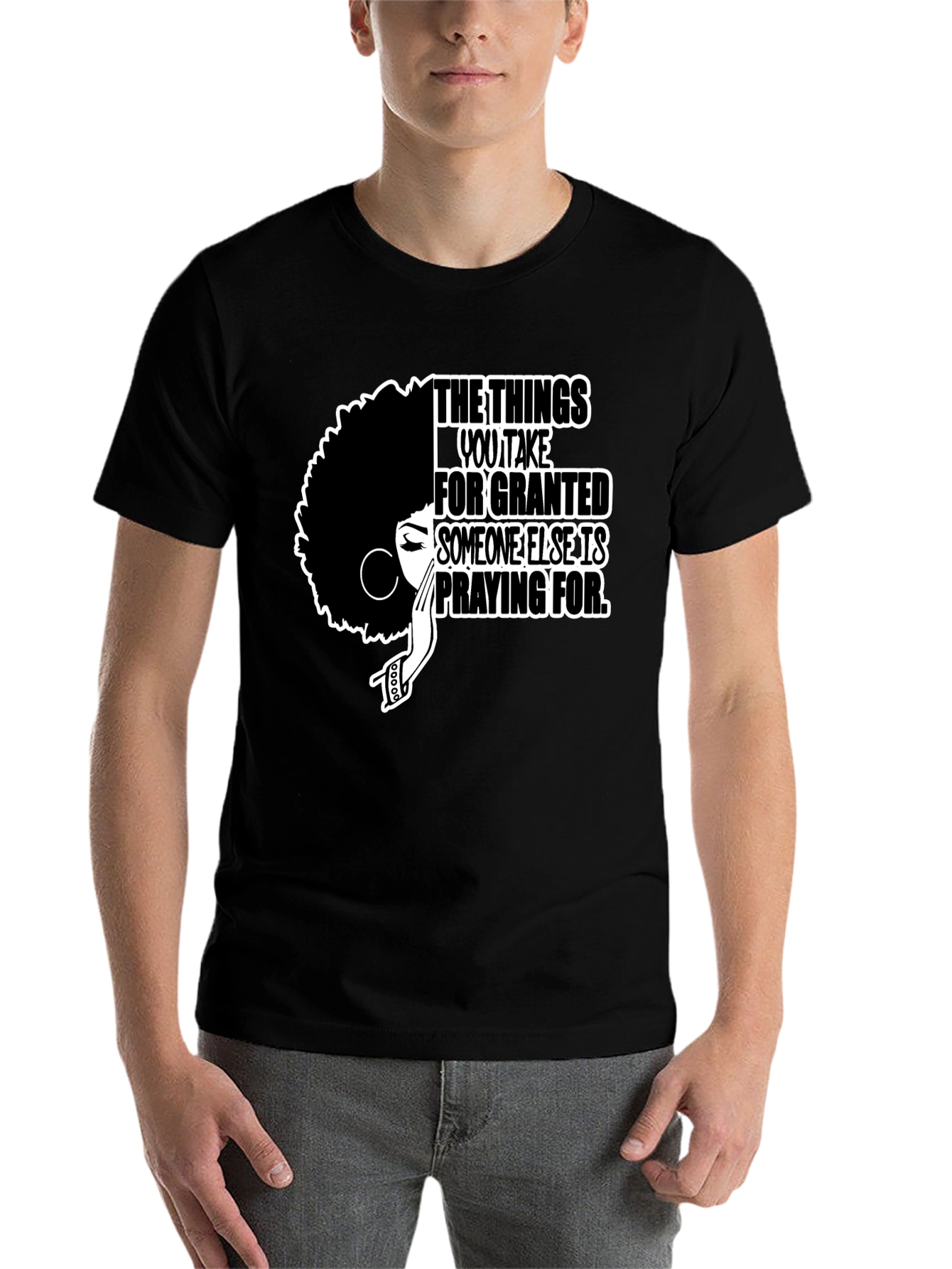 Black Inspirational Afro Woman Graphic T-Shirt view 7