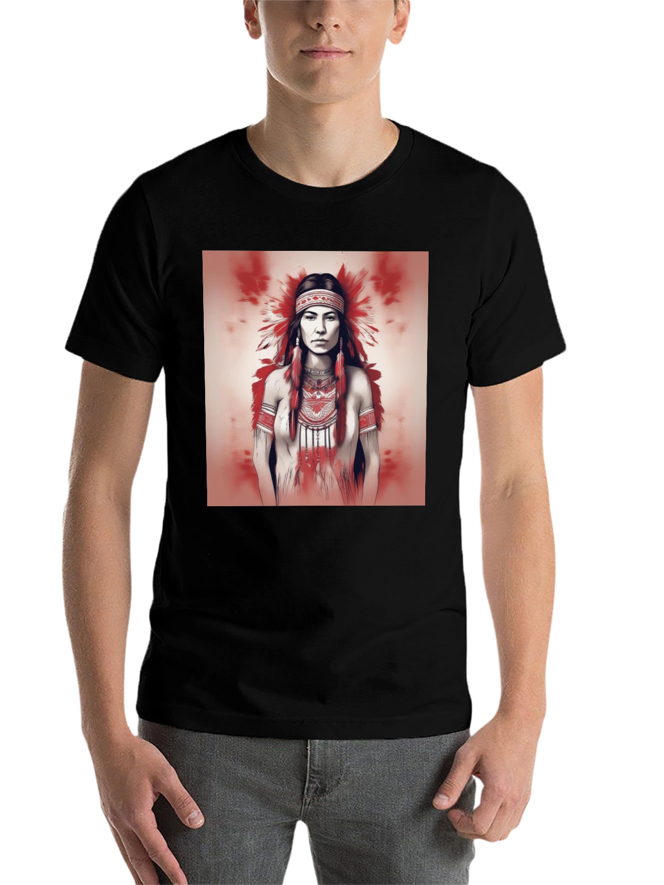 Black Native American Woman Graphic Tee view 7