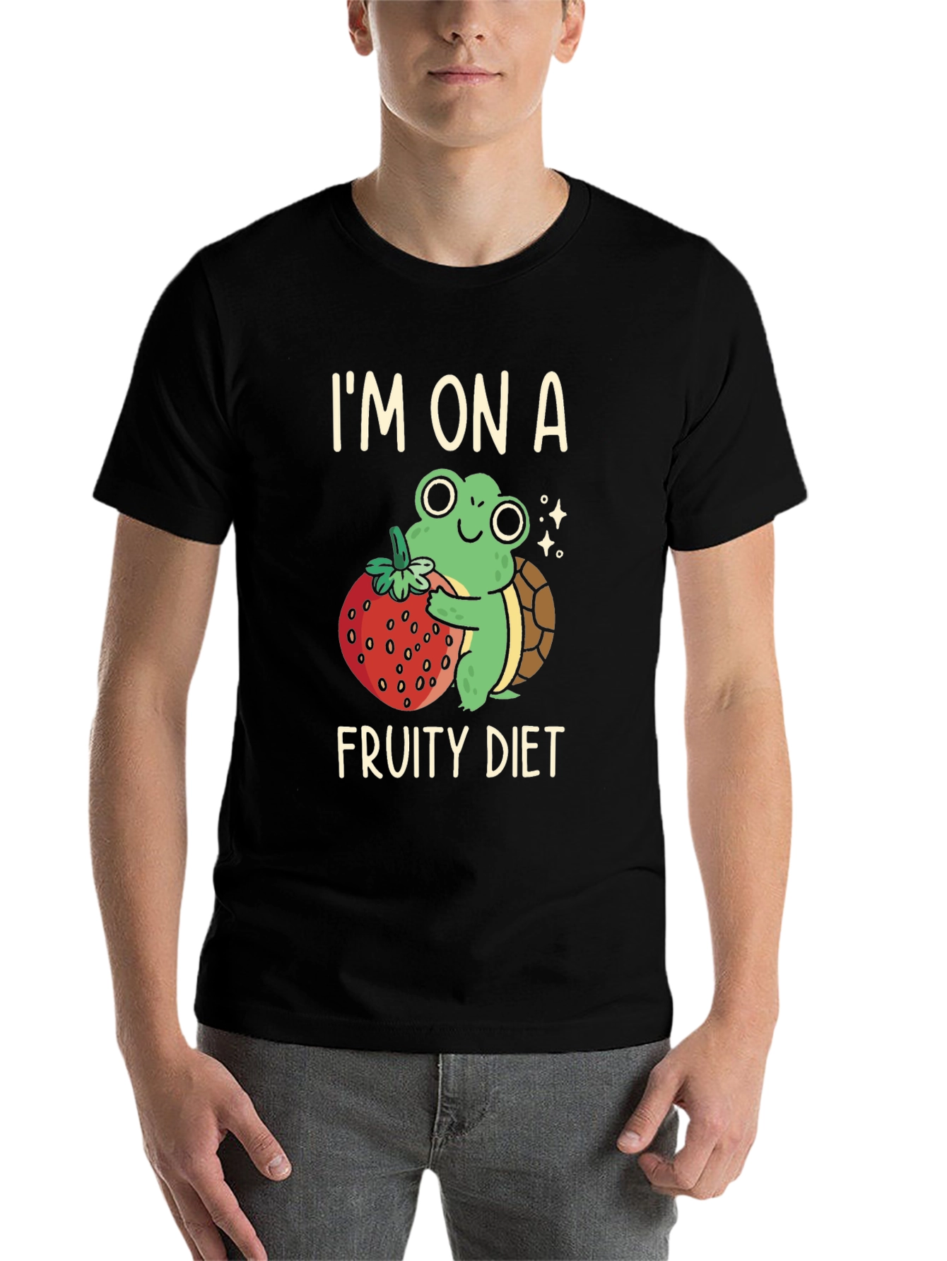 Black Fruity Diet Turtle Graphic Tee view 7