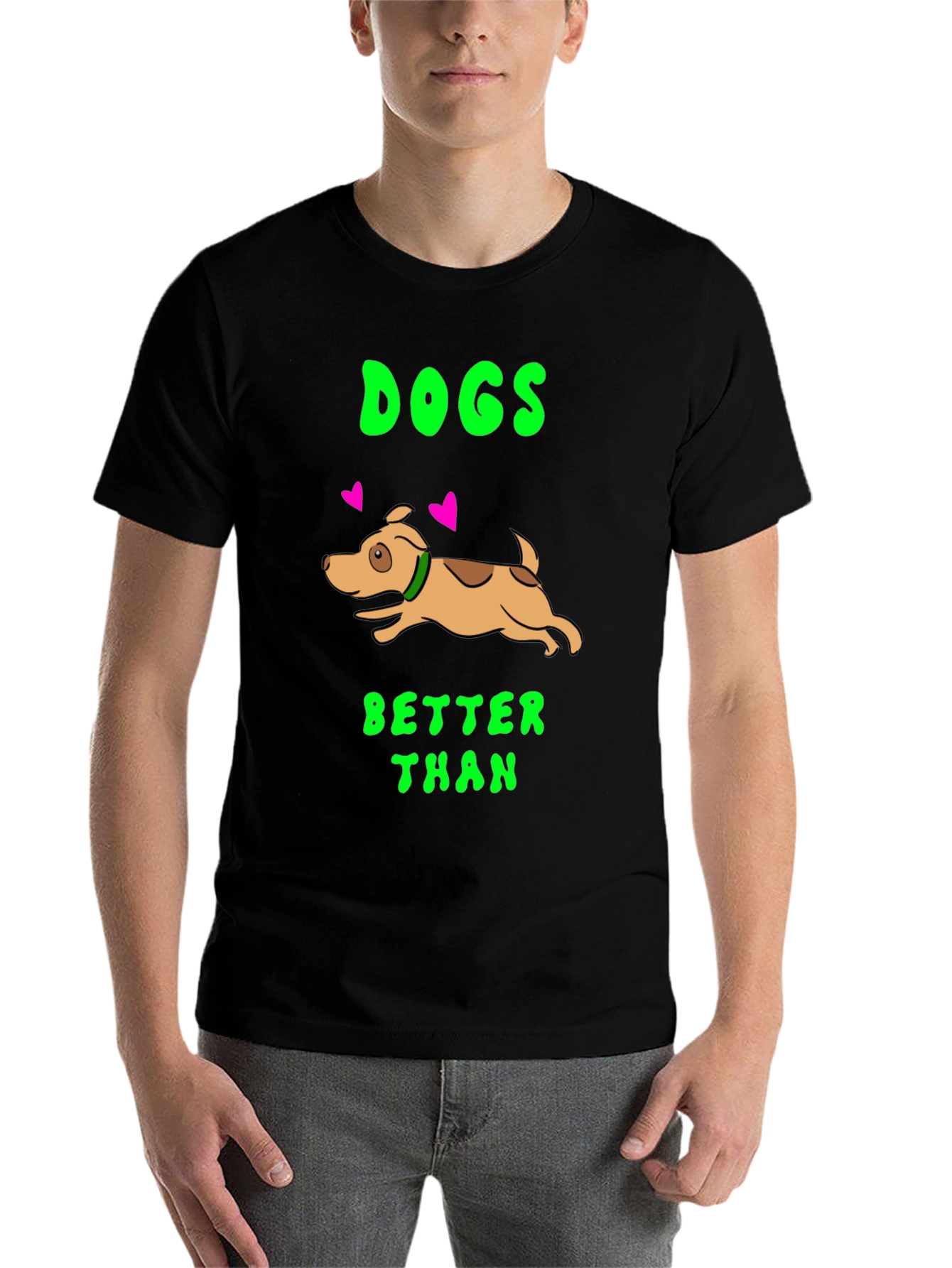 Black Dogs Better Than T-Shirt - Black Cotton Dog Lover Tee view 7