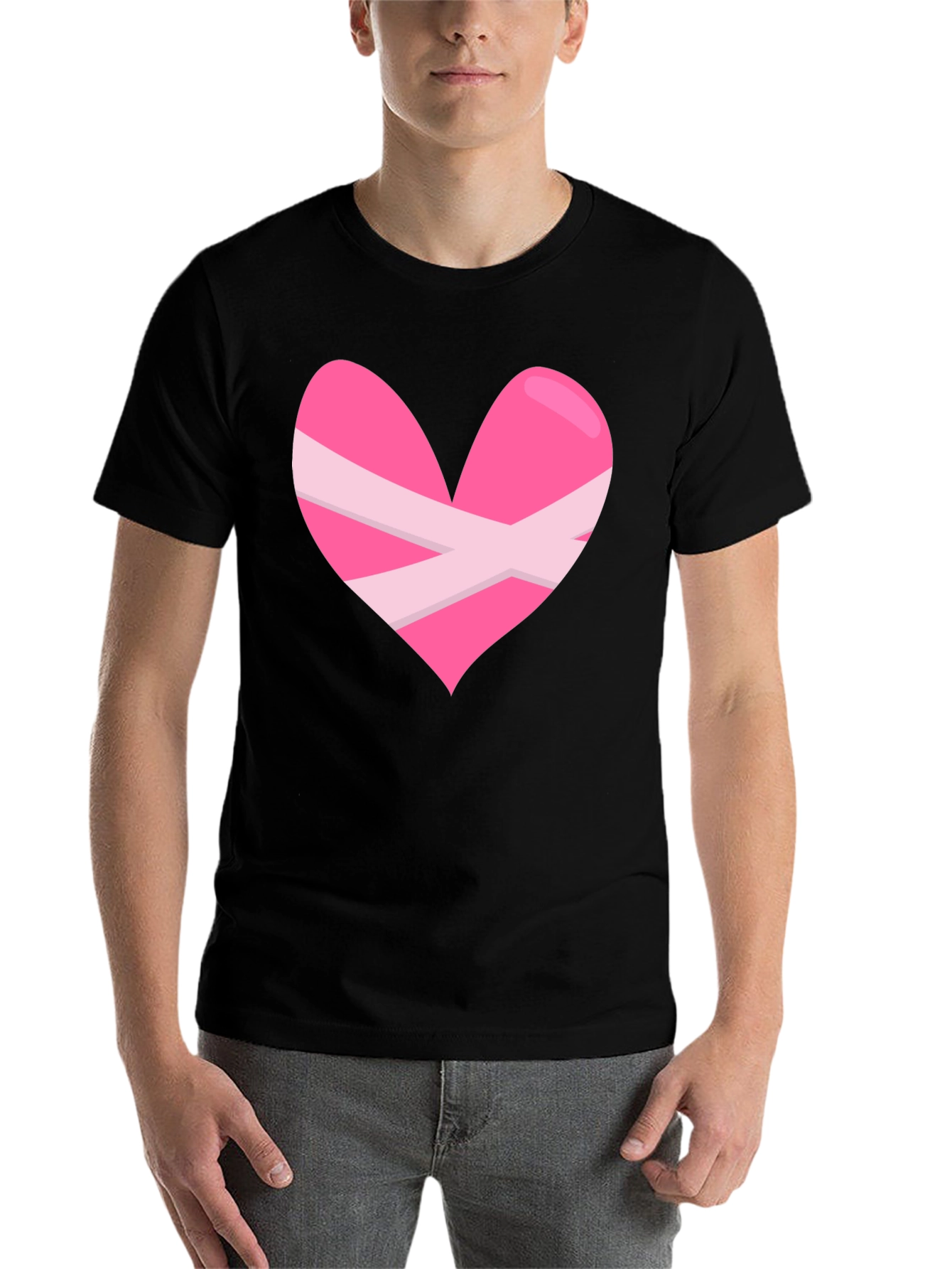 Black Heart Bandage Graphic Tee - Black Cotton Blend view 7
