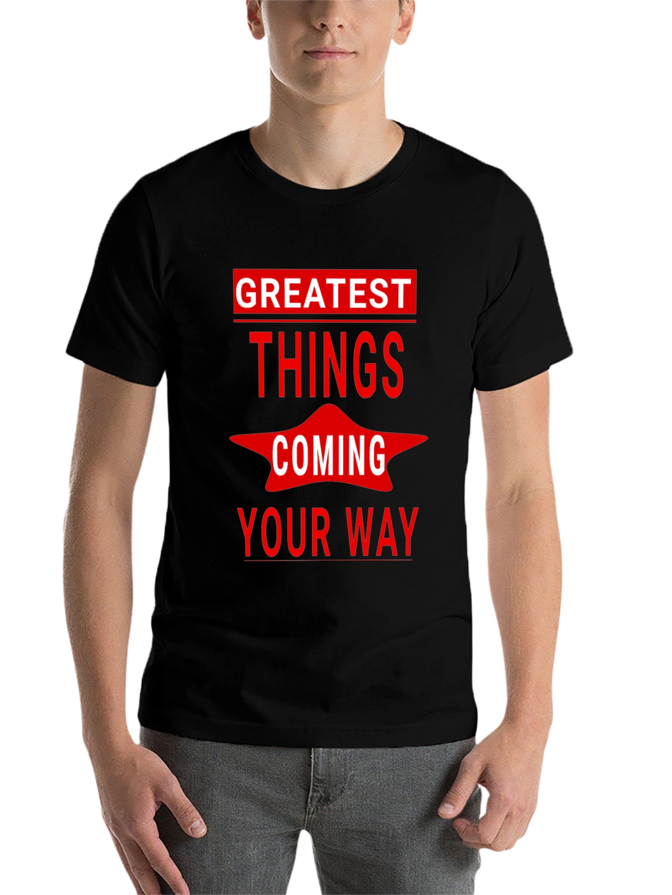 Black Greatest Things Coming Your Way Graphic Tee view 7