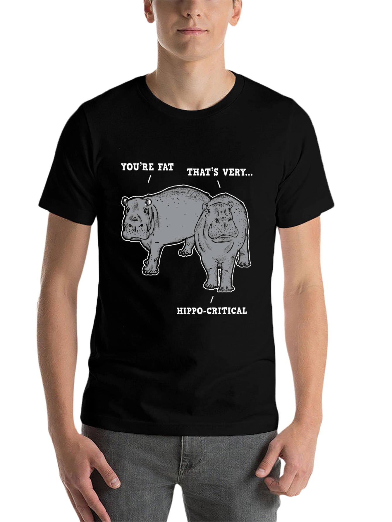 Black Hippo-Critical Graphic Tee view 7
