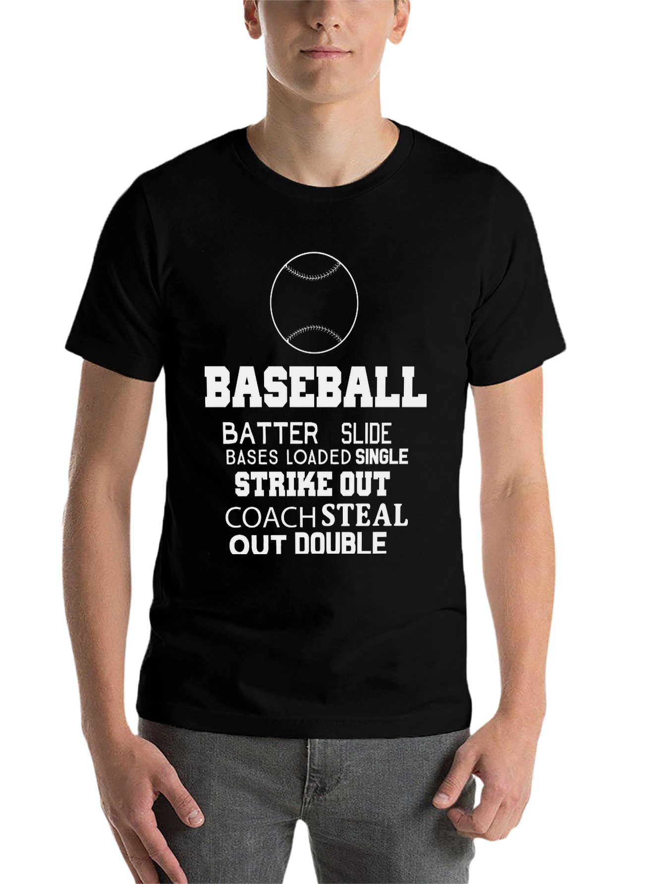 Black Baseball Graphic T-Shirt - Batter Up! view 7