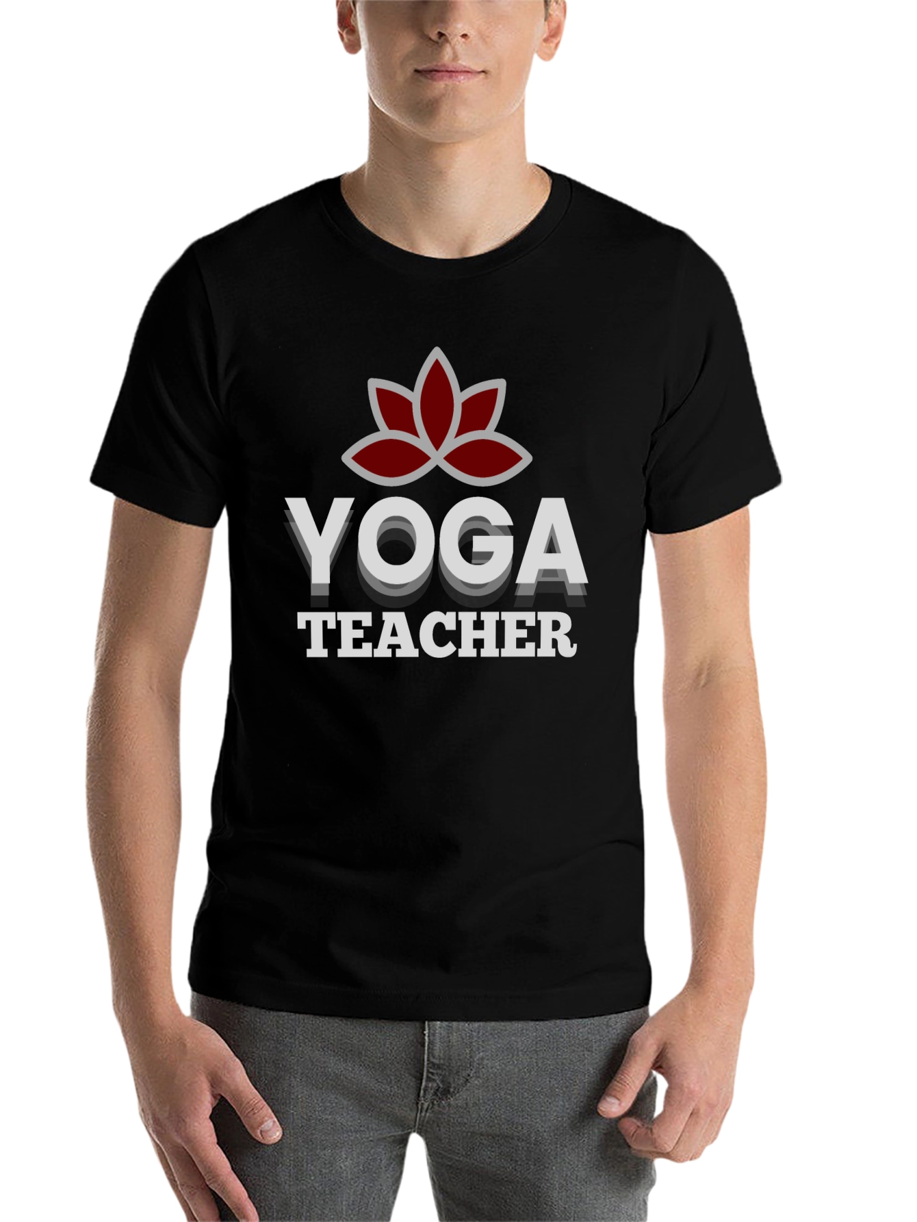 Black Yoga Teacher Graphic Tee - Black Cotton Blend view 7