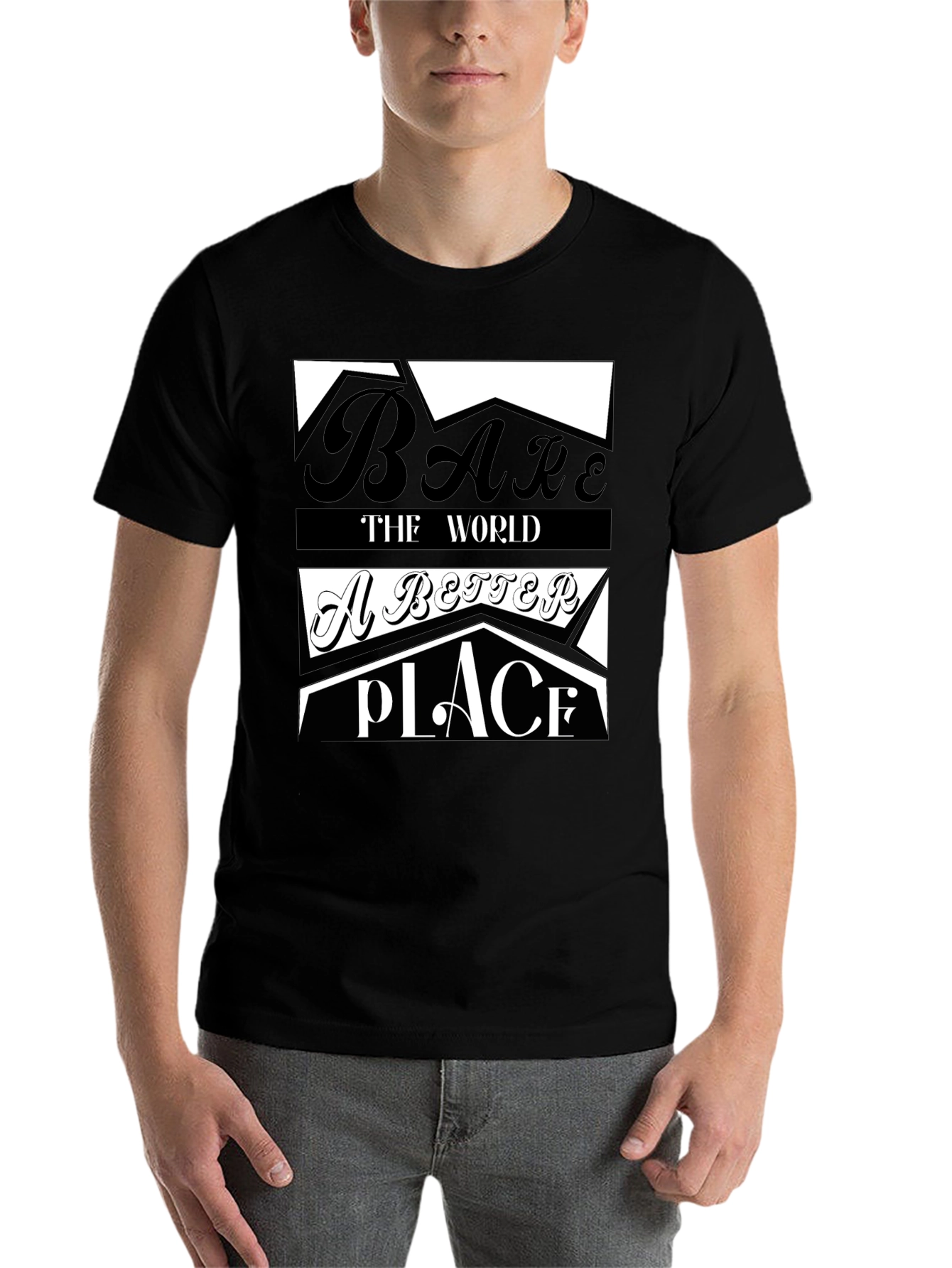 Black Make the World a Better Place Graphic Tee view 7