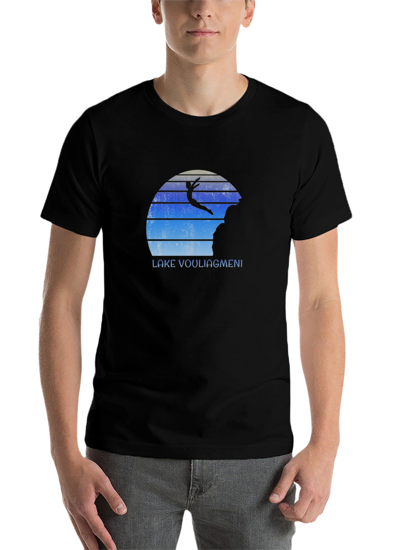 Black Lake Vouliagmeni Diver Black T-Shirt view 7