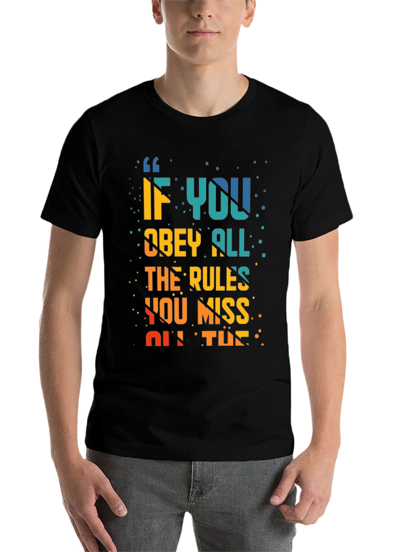 Black Rule Breaker T-Shirt: Miss All The Fun view 7