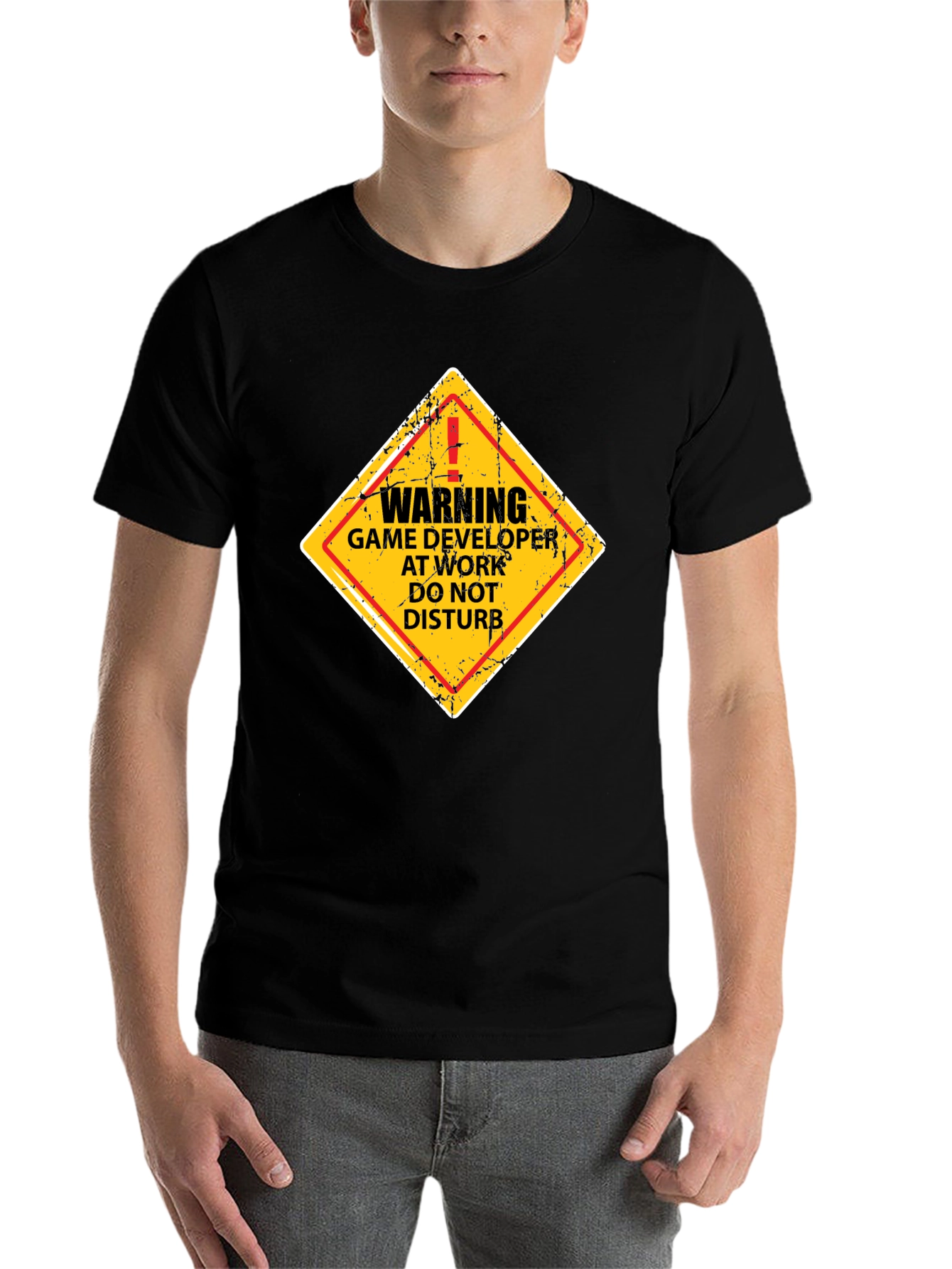 Black Warning Game Developer T-Shirt - Funny Programmer Tee view 7