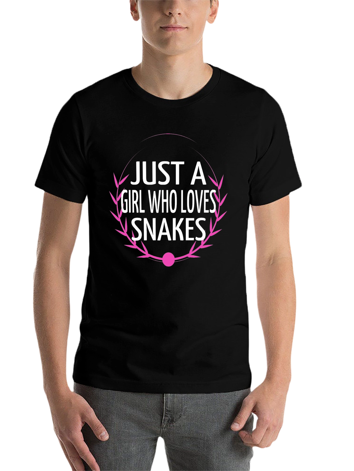 Black Just A Girl Who Loves Snakes T-Shirt view 7