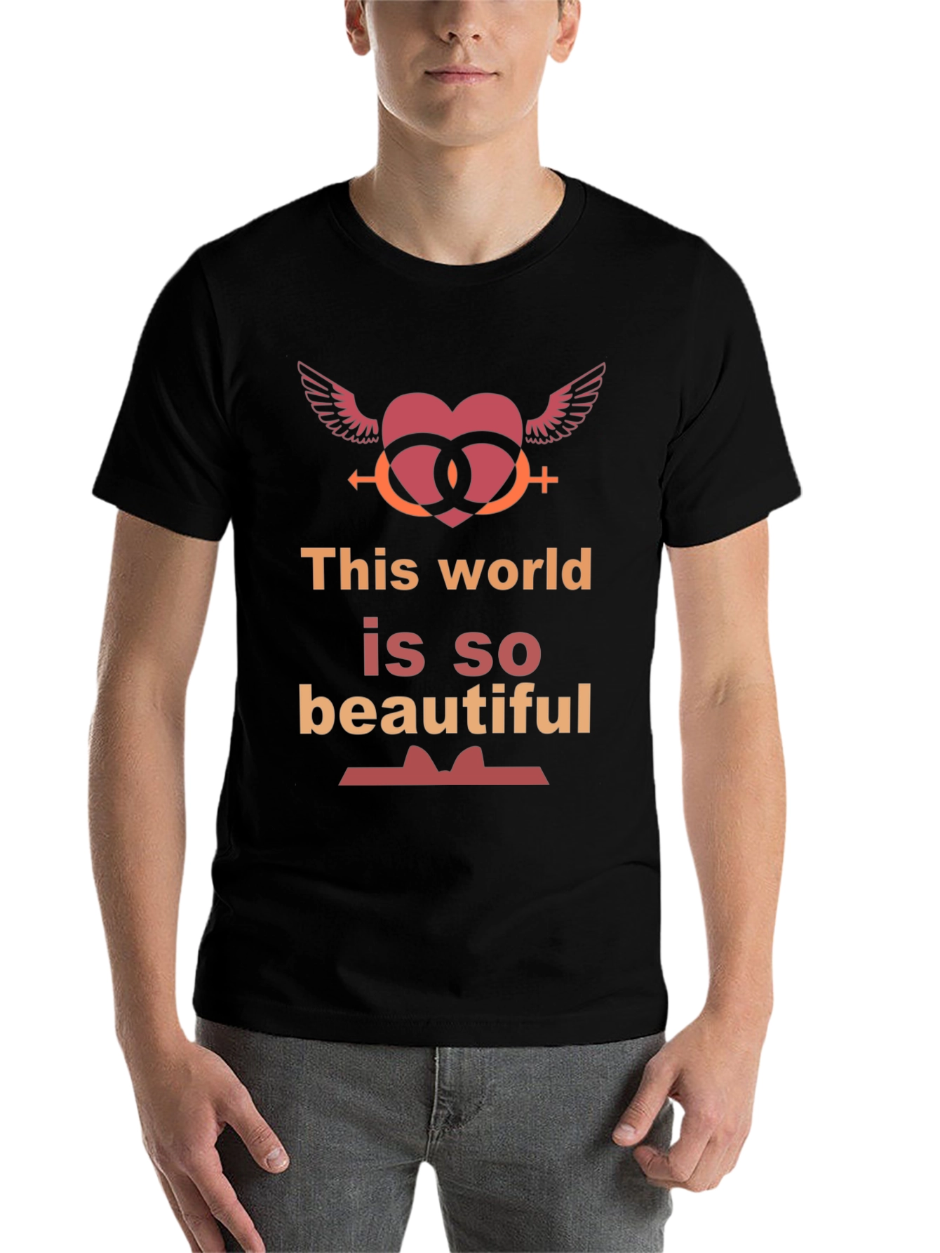 Black This World Is So Beautiful Graphic T-Shirt view 7