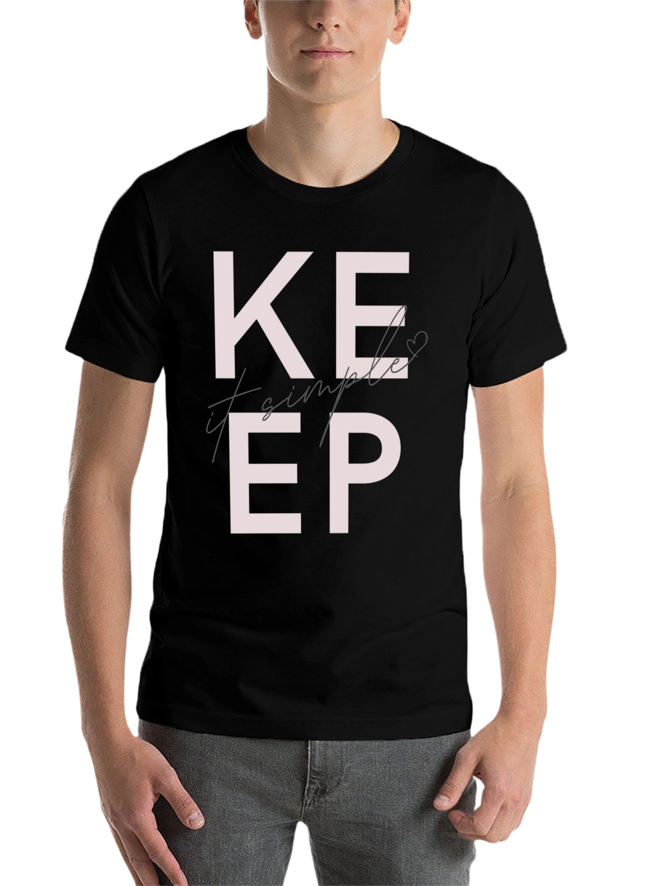 Black Keep It Simple Graphic T-Shirt view 7