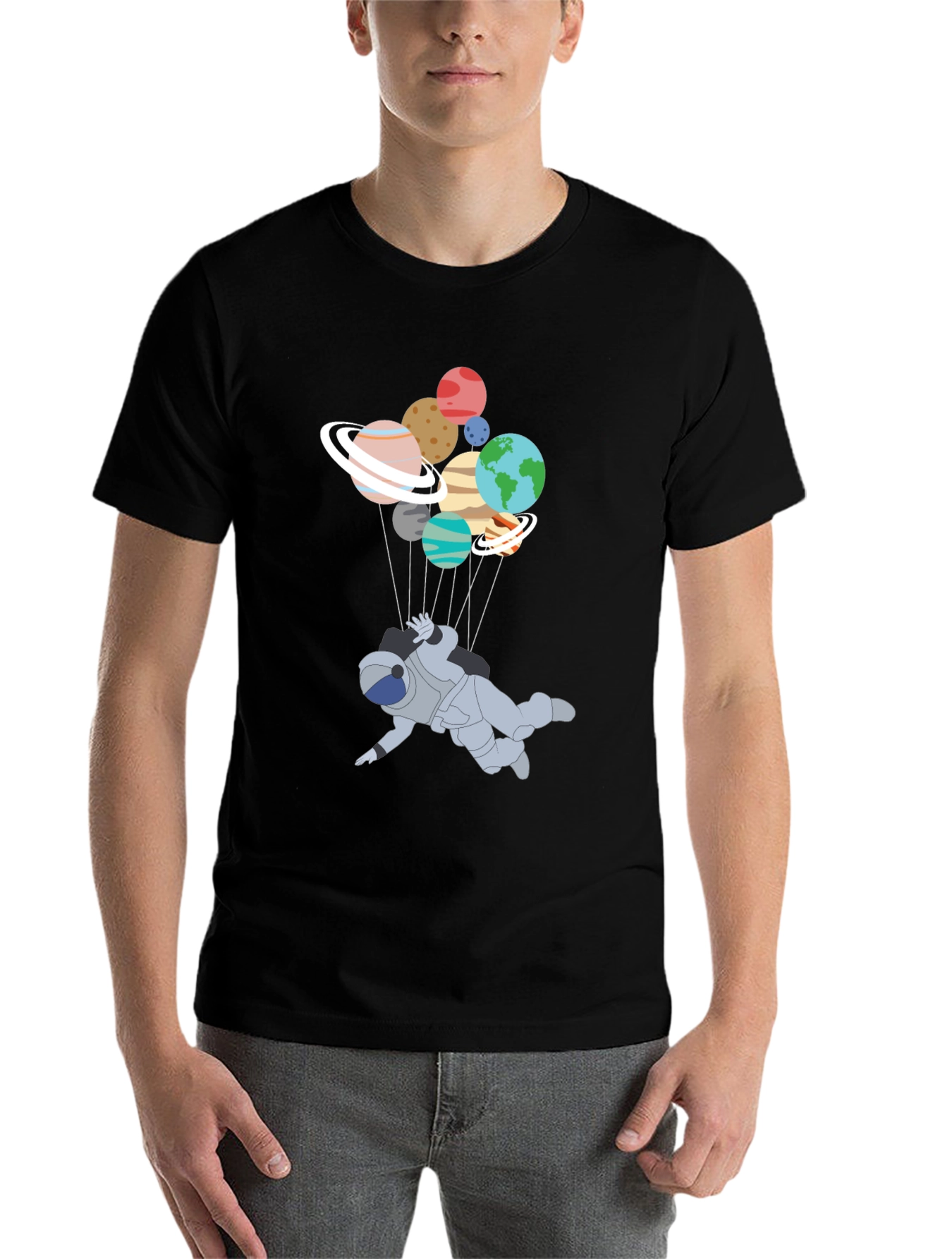 Black Astronaut Planet T-Shirt - Unique Graphic Tee view 7