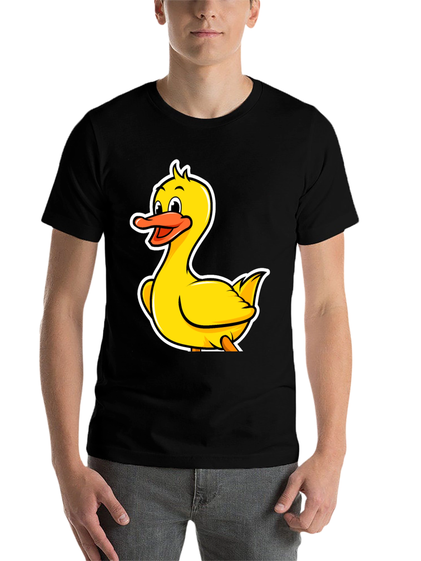 Black Duck Cartoon Black T-Shirt view 7