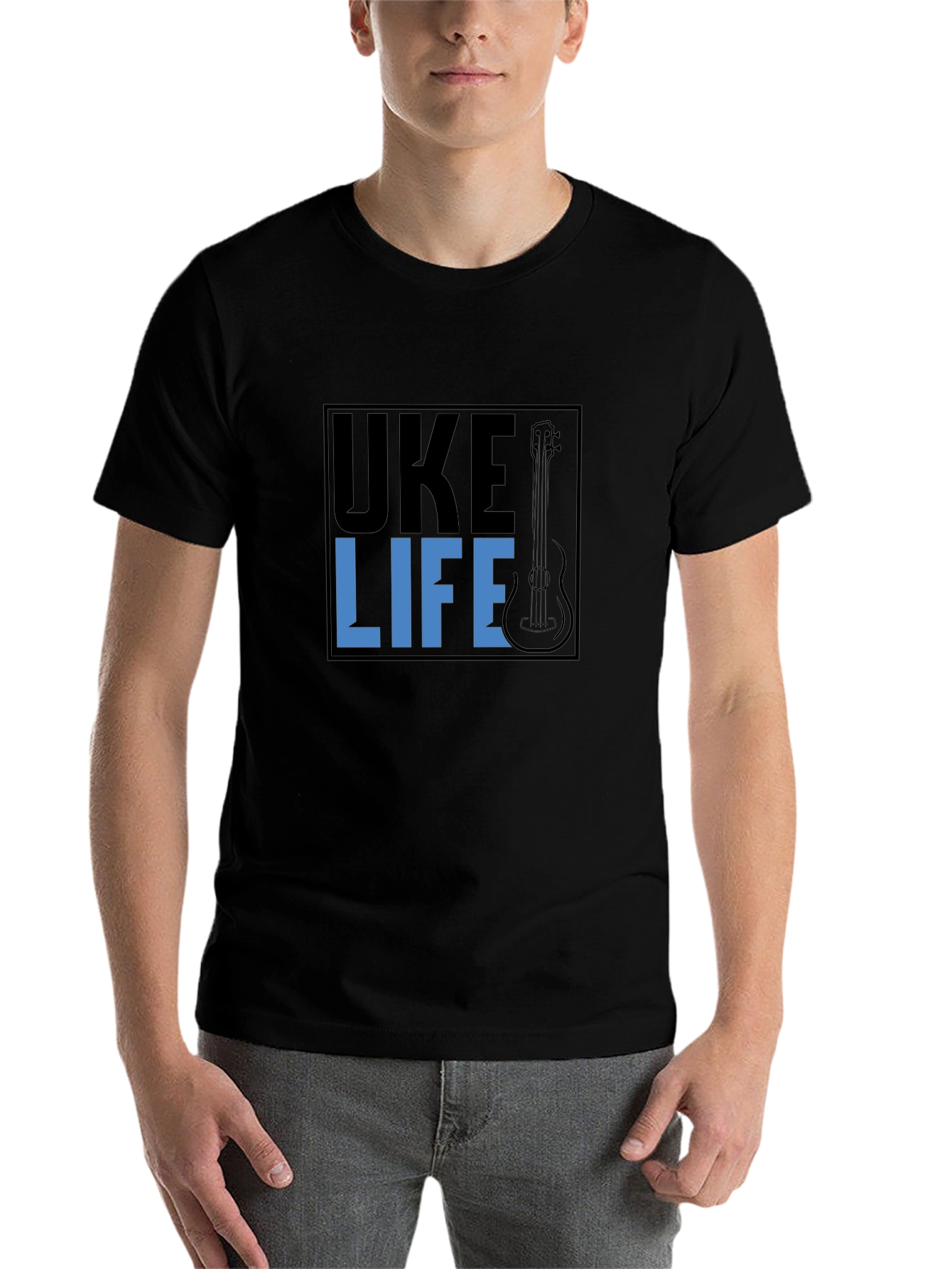 Black Uke Life Graphic T-Shirt - Ukulele Lover Tee view 7