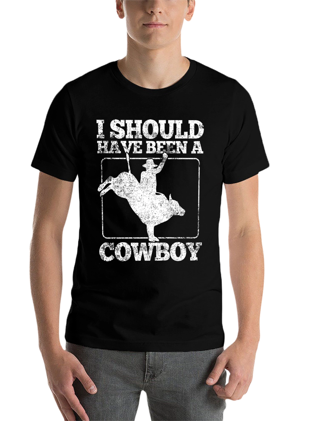 Black I Should Have Been a Cowboy Graphic T-Shirt view 7