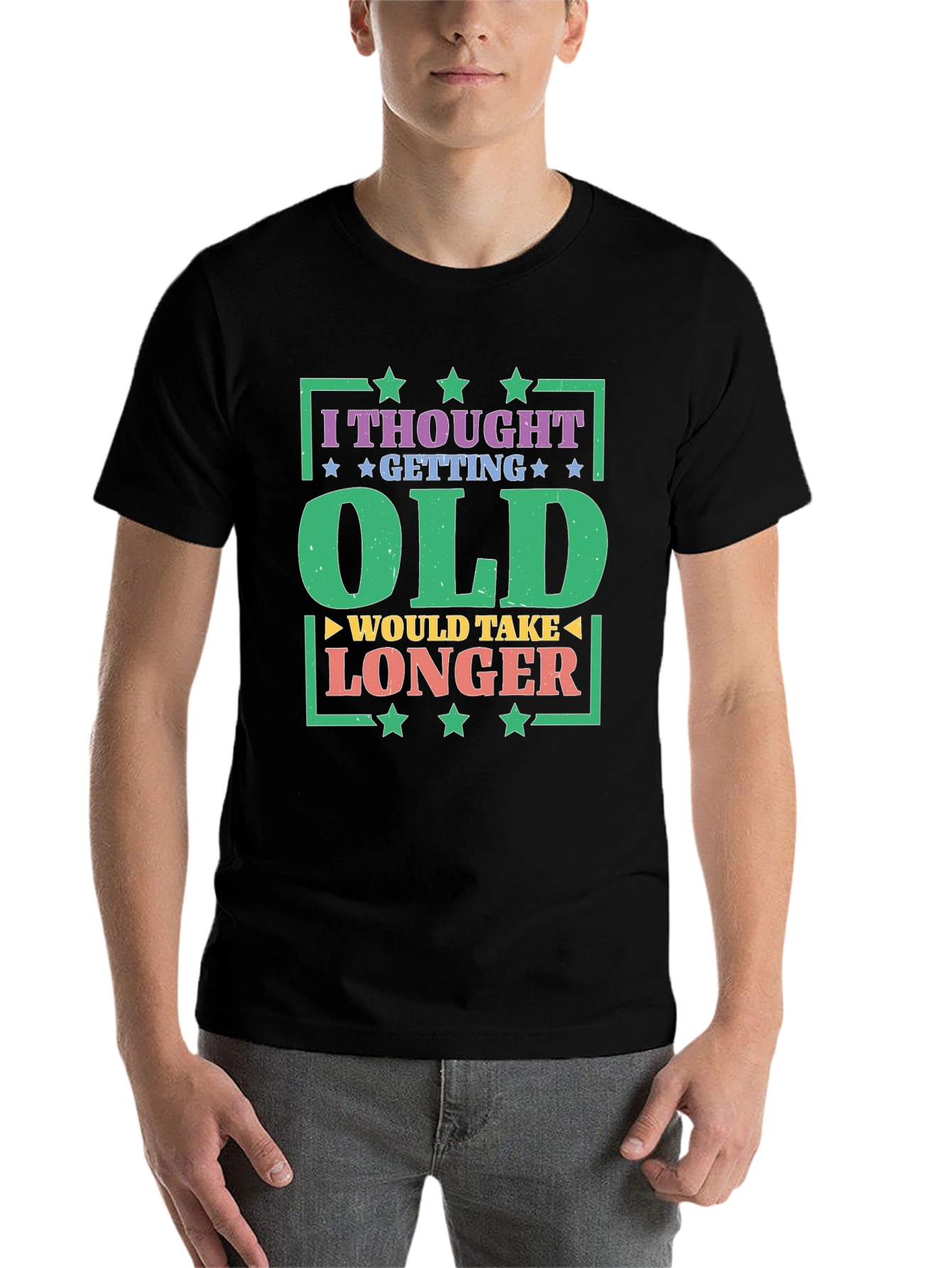 Black Funny Getting Old T-Shirt view 7
