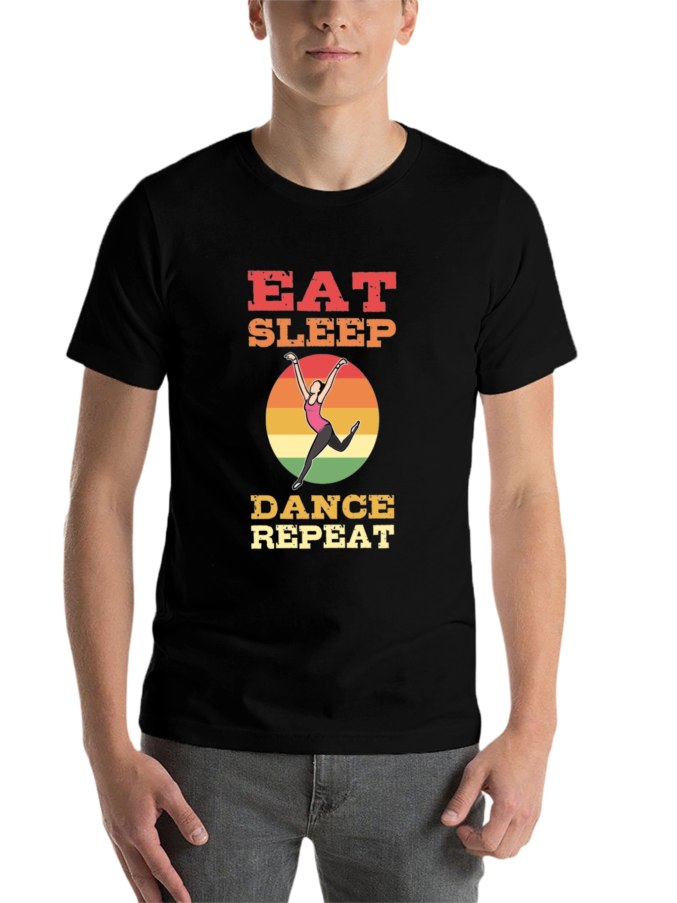 Black Eat Sleep Dance Repeat T-Shirt - Dancer's Life view 7