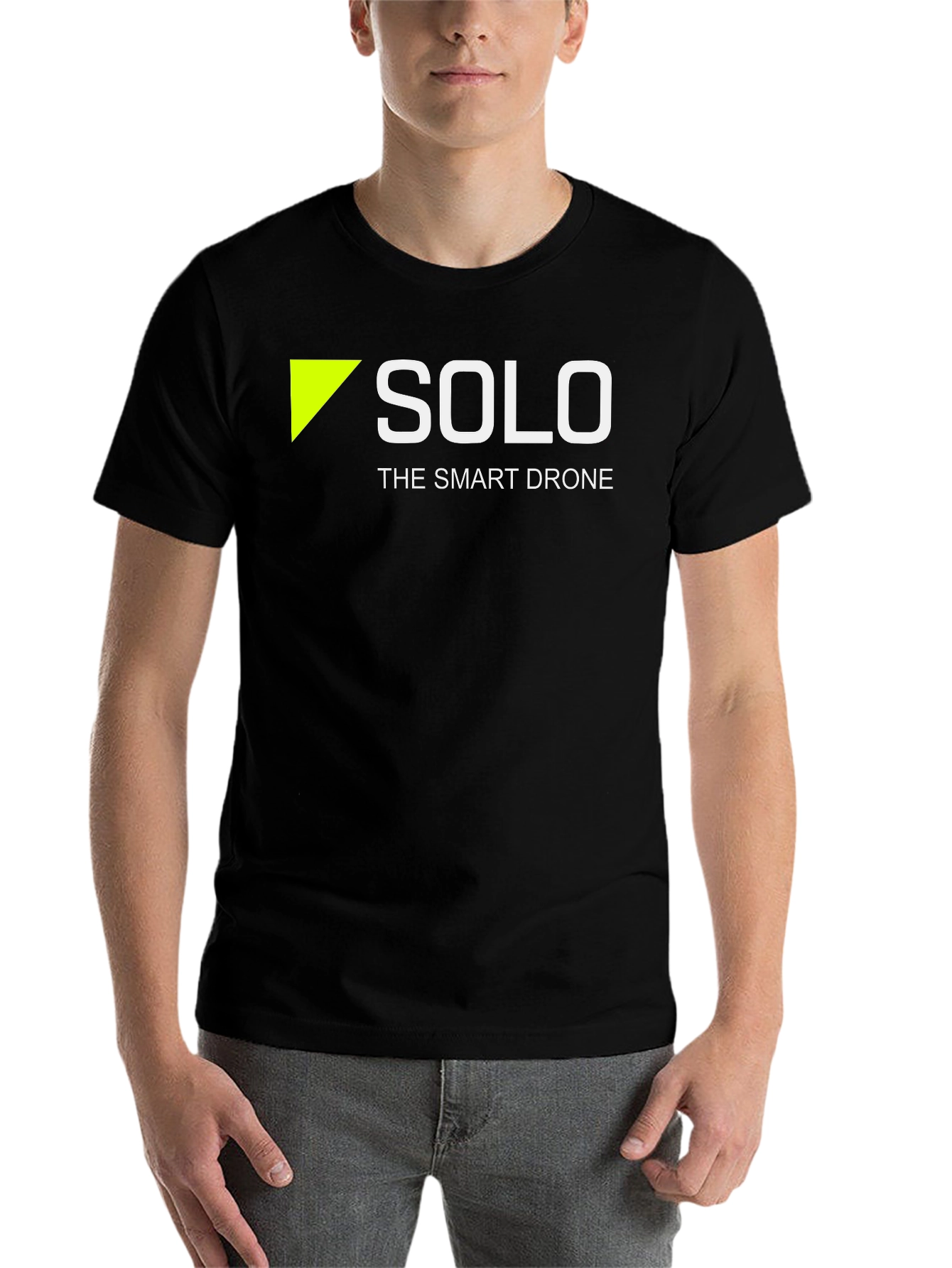 Black Solo: The Smart Drone T-Shirt - Black Cotton view 7
