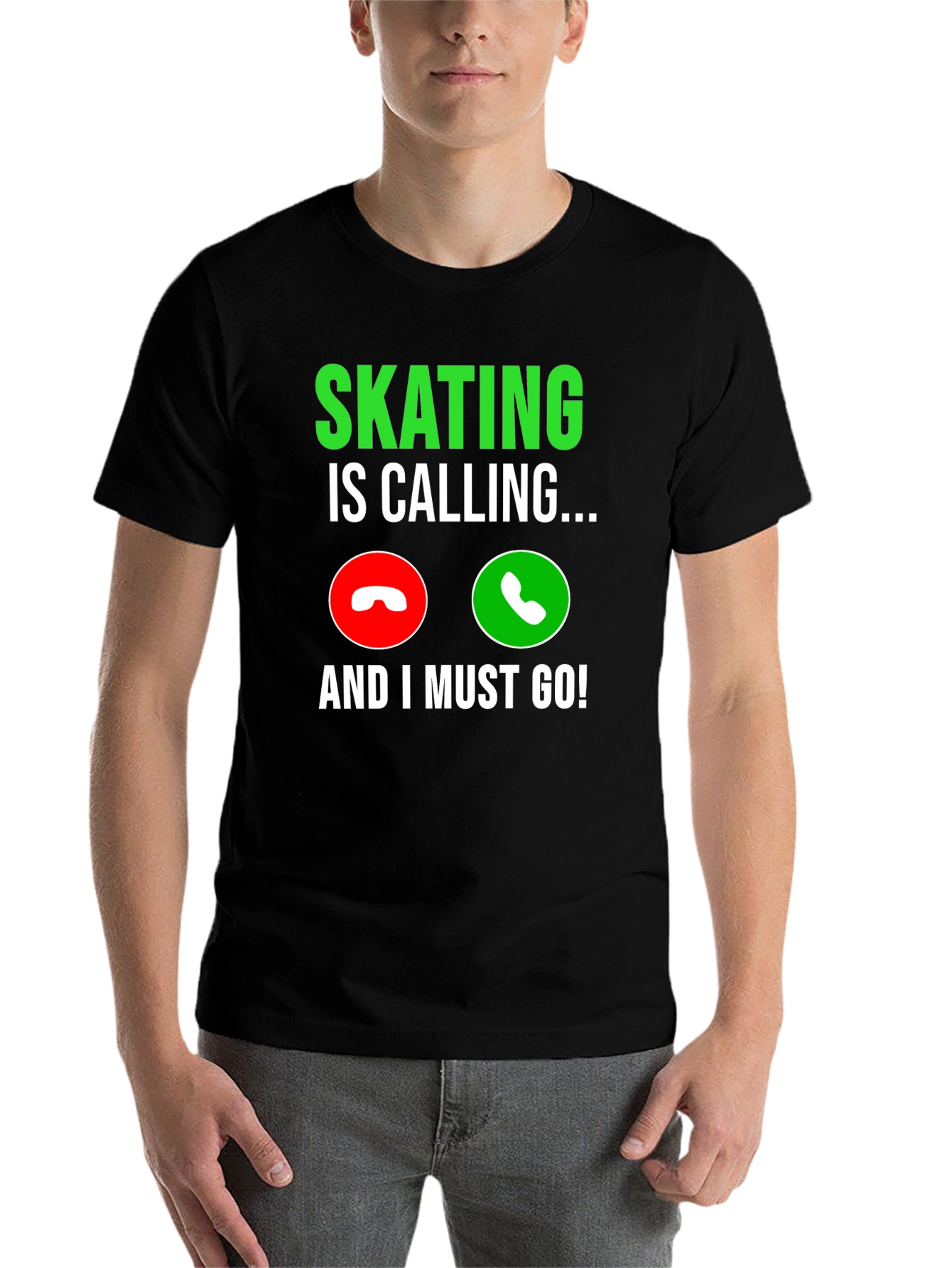 Skating Is Calling Black Graphic T-Shirt - 7