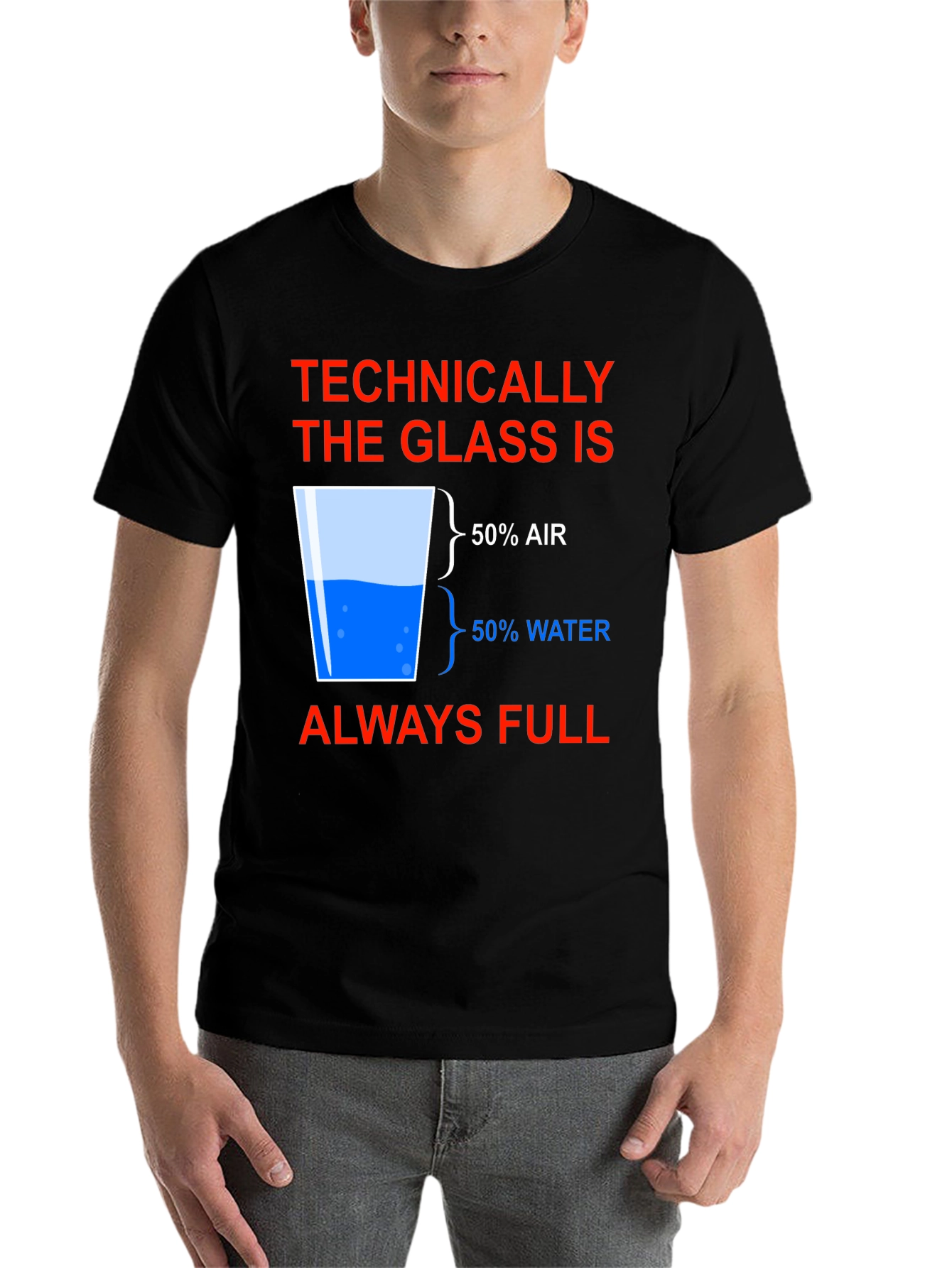 Black Technically Full Glass Humor T-Shirt view 7