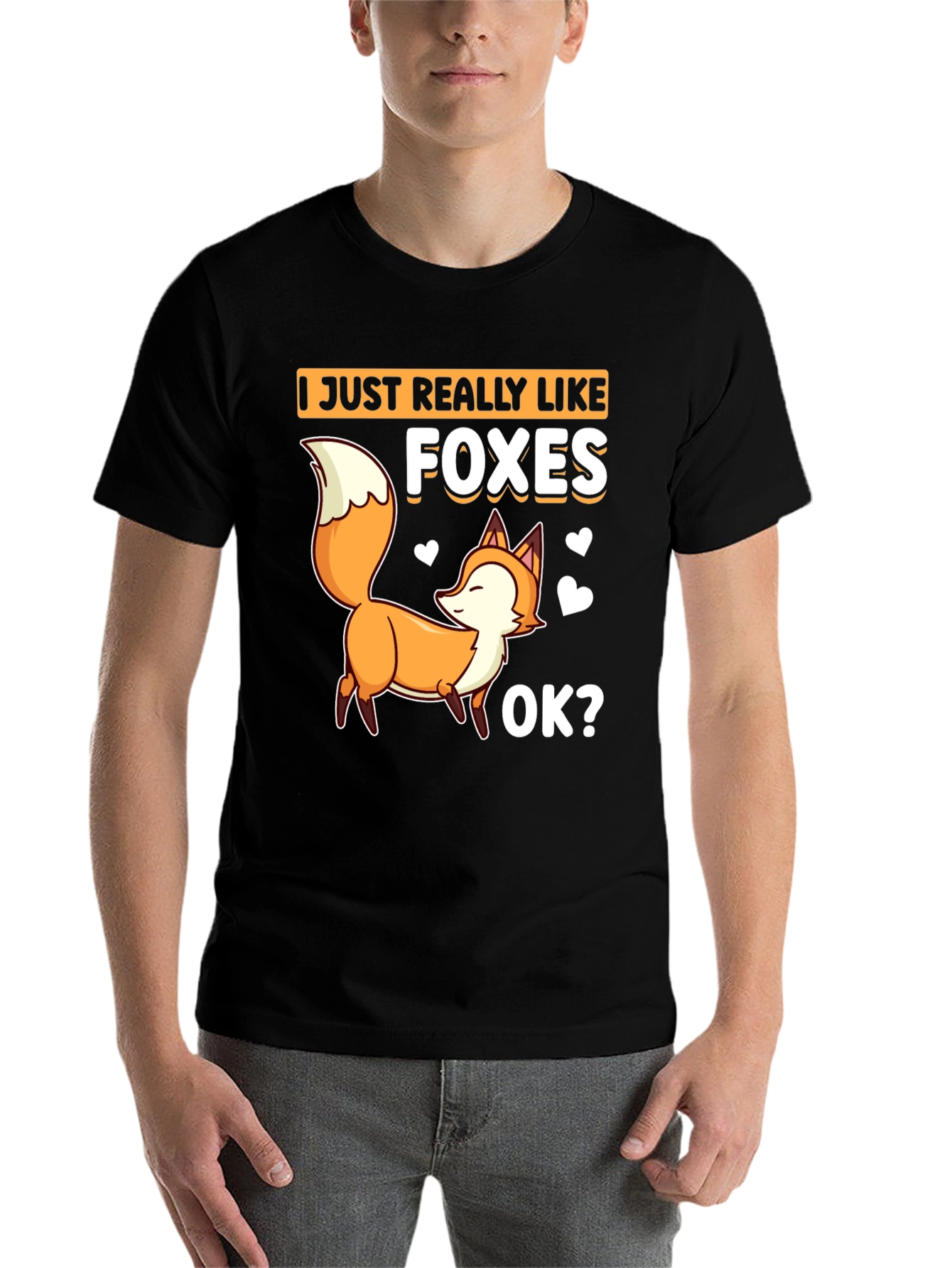 Black I Just Really Like Foxes T-Shirt view 7