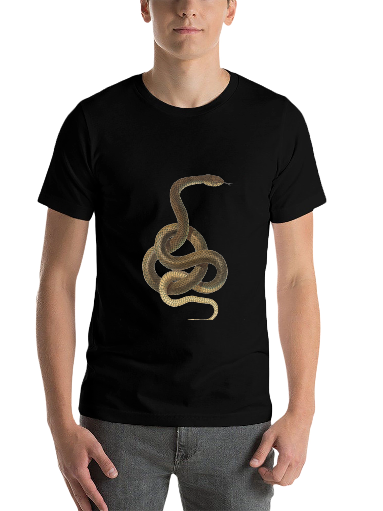 Black Snake Graphic Print T-Shirt - Classic Black Tee view 7