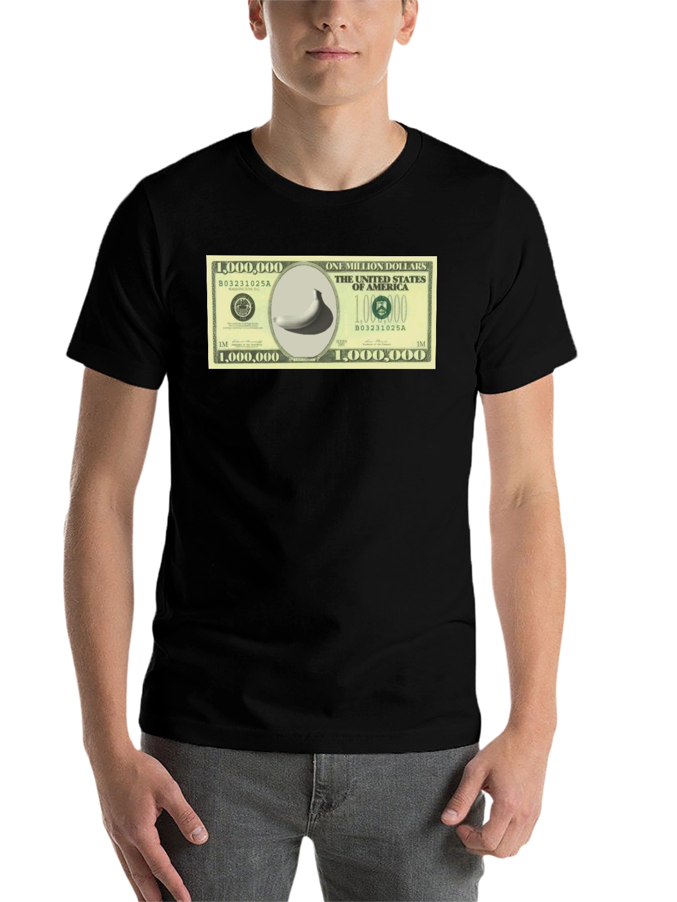 Black Million Dollar Banana T-Shirt - Funny Novelty Tee view 7