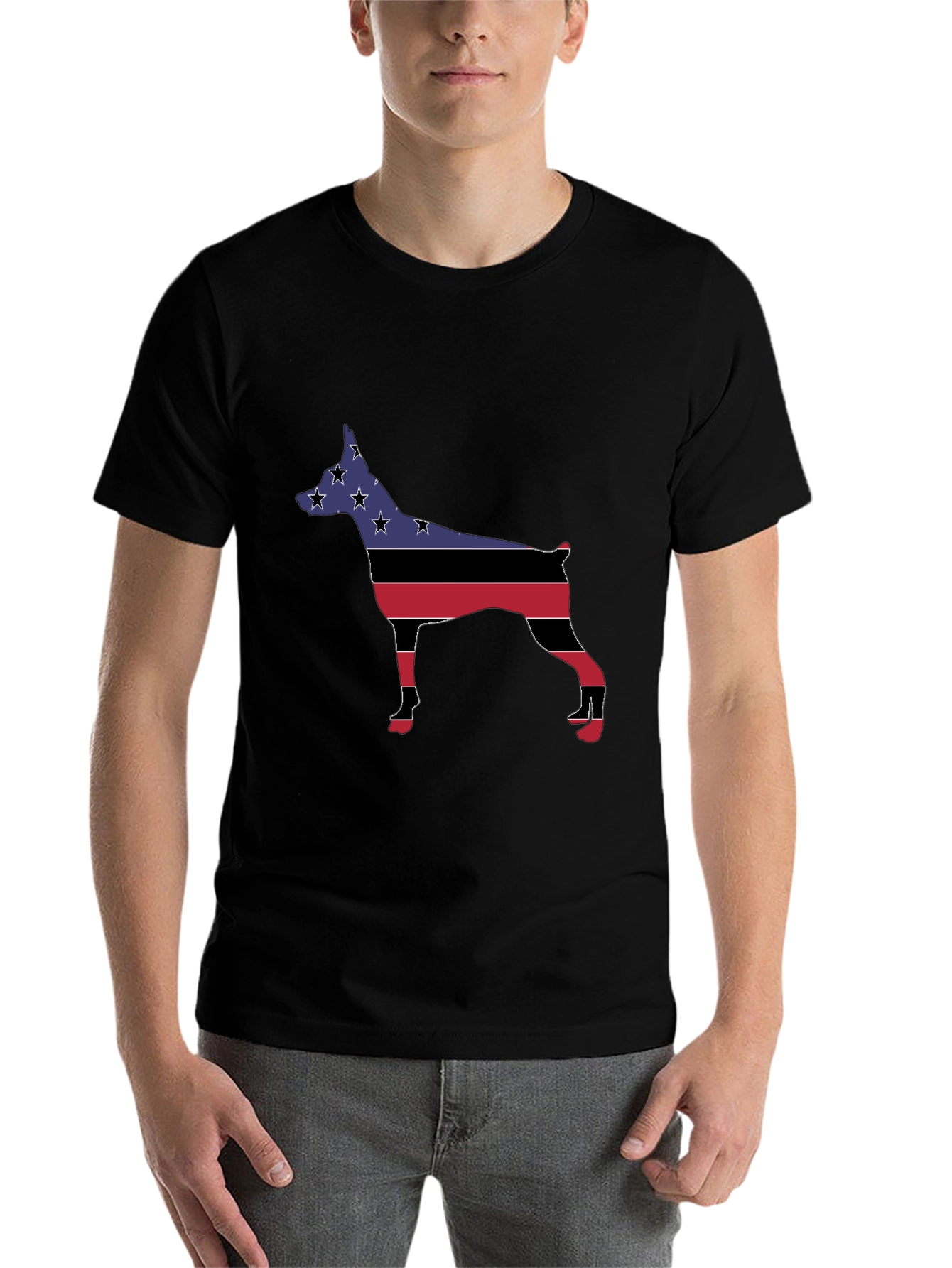 Black Patriotic Dog Silhouette Tee view 7